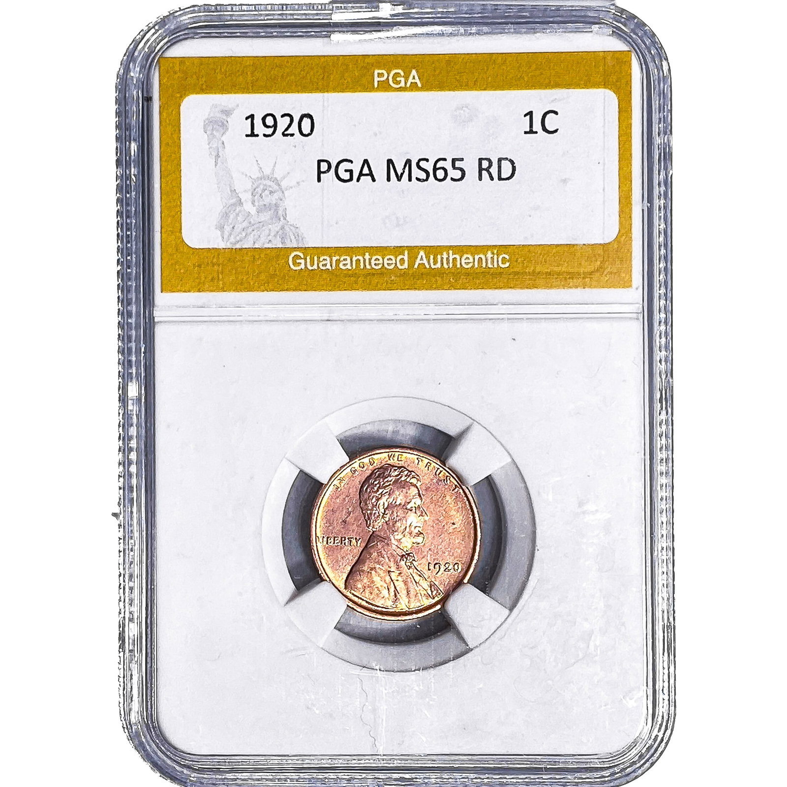 1920 Wheat Cent PGA MS65 RD: 1920 Wheat Cent PGA MS65 RD