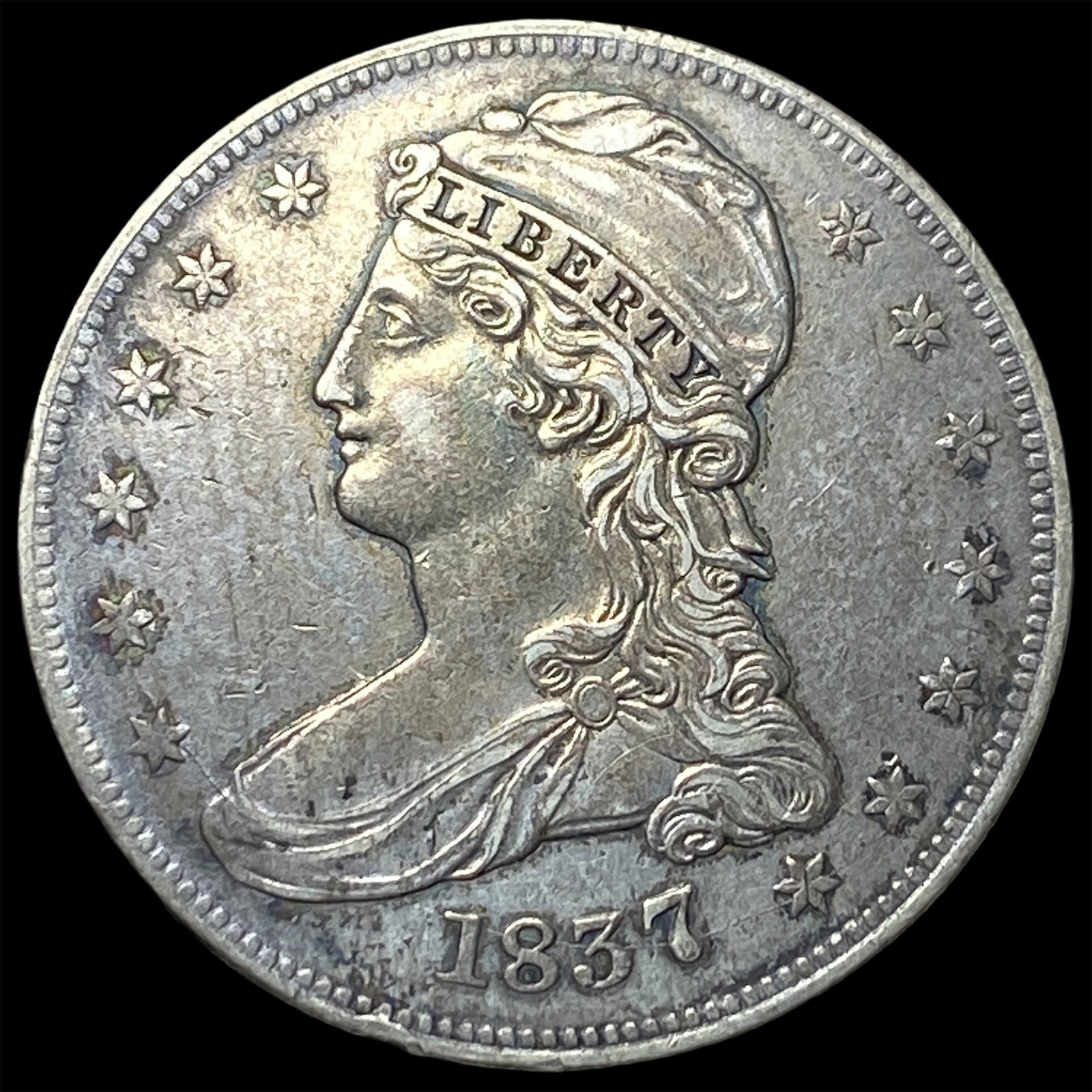 1837 Capped Bust Half Dollar NEARLY UNCIRCULATED: 1837 Capped Bust Half Dollar NEARLY UNCIRCULATED