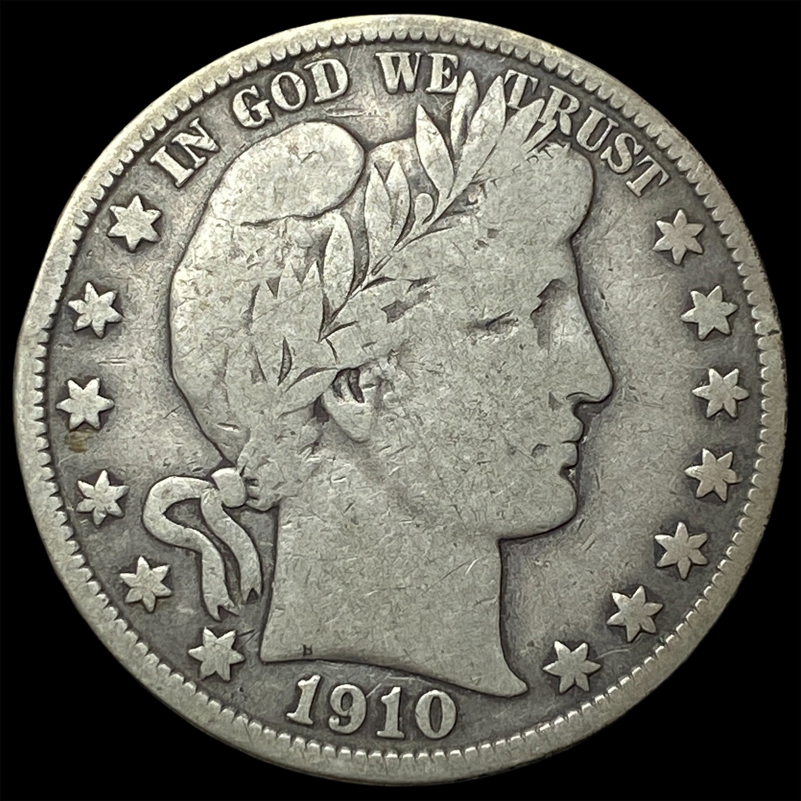 1910 Silver Barber Half Dollar LIGHTLY CIRCULATED: 1910 Silver Barber Half Dollar LIGHTLY CIRCULATED