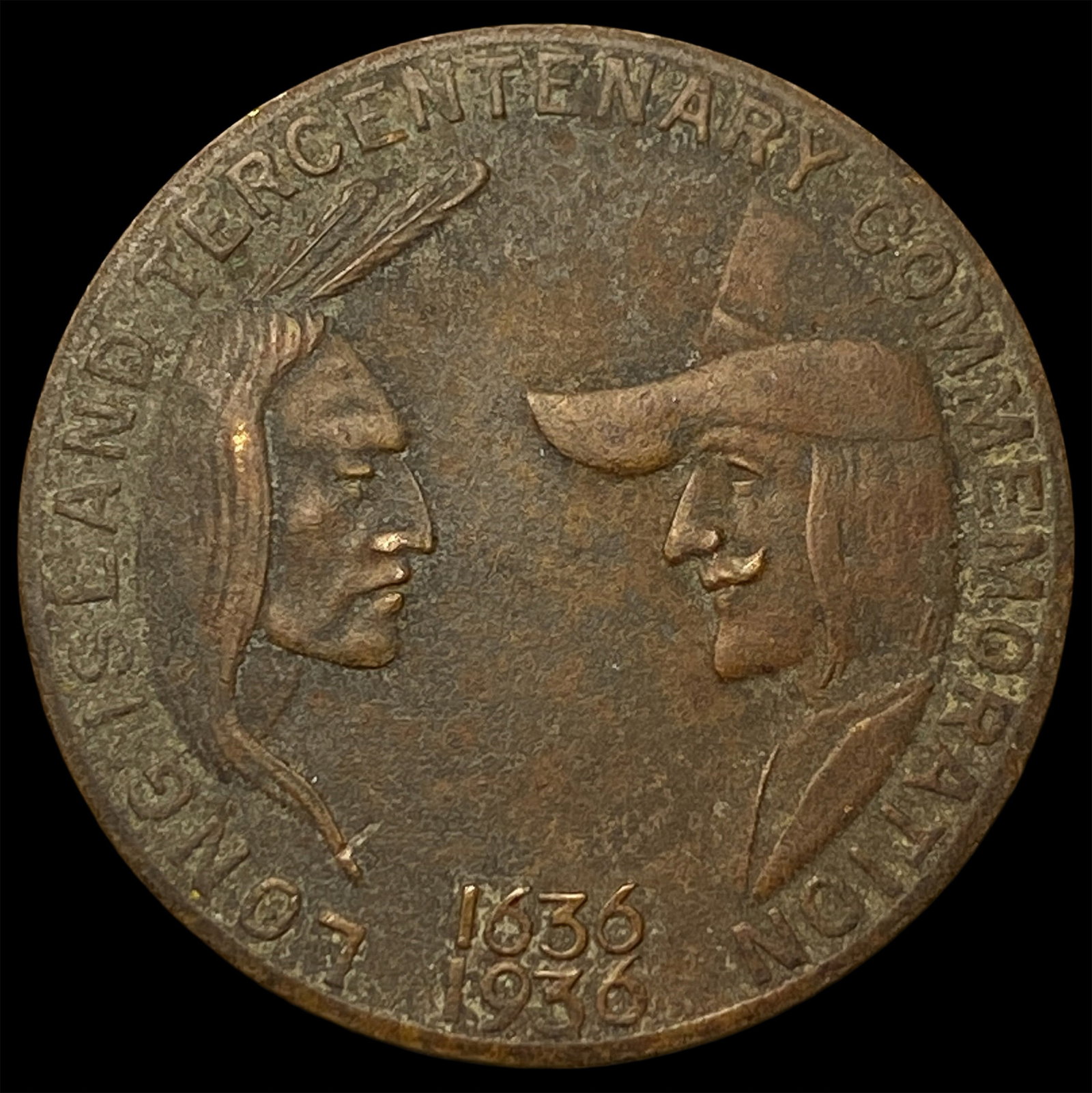 1936 Long Island Tercentenary Half Dollar NEARLY UNCIRCULATED: 1936 Long Island Tercentenary Half Dollar NEARLY UNCIRCULATED