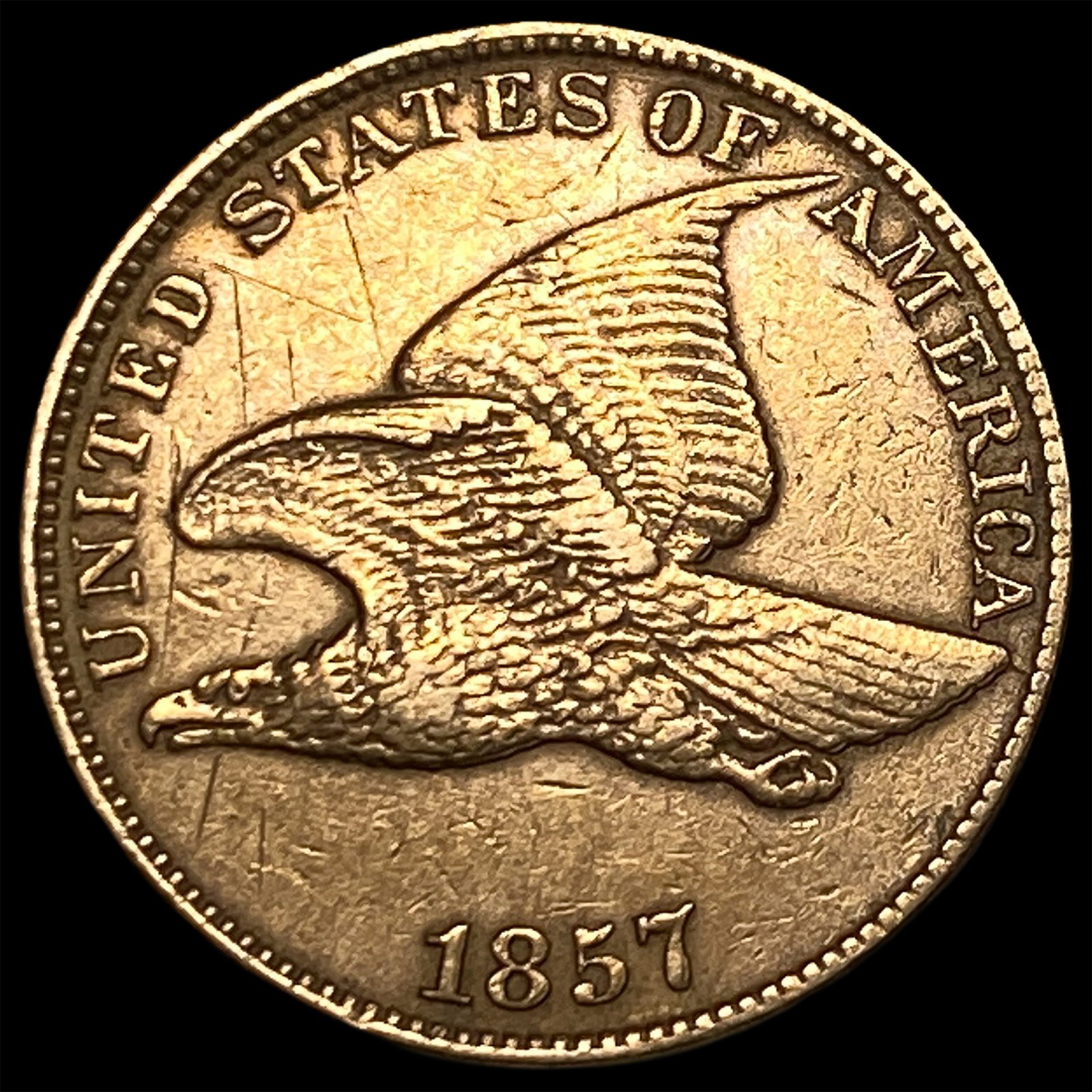 1857 Flying Eagle Cent CLOSELY UNCIRCULATED: 1857 Flying Eagle Cent CLOSELY UNCIRCULATED