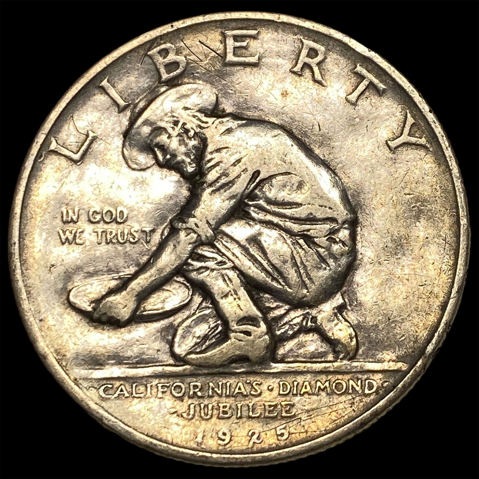 1925-S Silver California Jubilee Half Dollar NEARLY UNCIRCULATED: 1925-S Silver California Jubilee Half Dollar NEARLY UNCIRCULATED