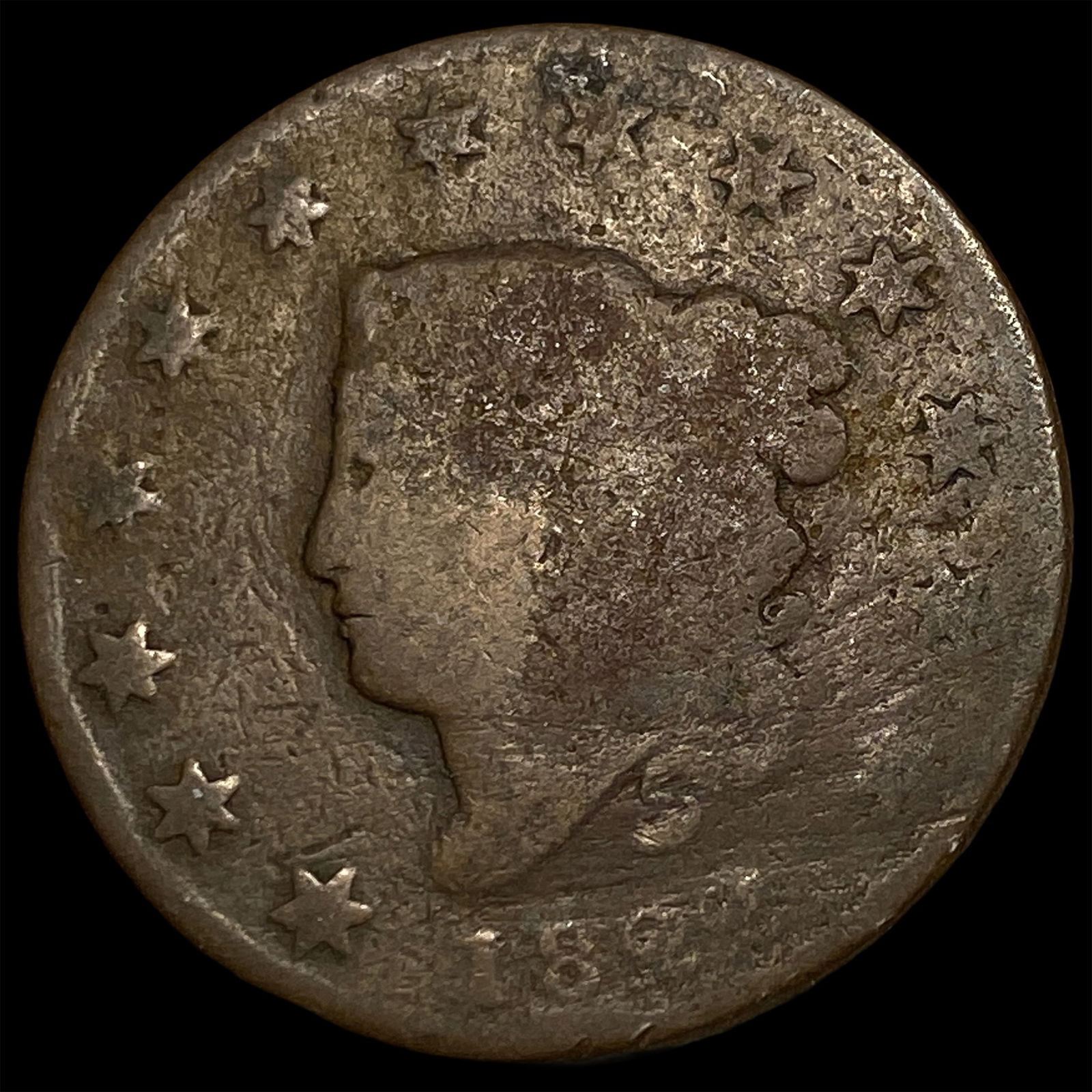 1837 Coronet Head Large Cent NICELY CIRCULATED: 1837 Coronet Head Large Cent NICELY CIRCULATED