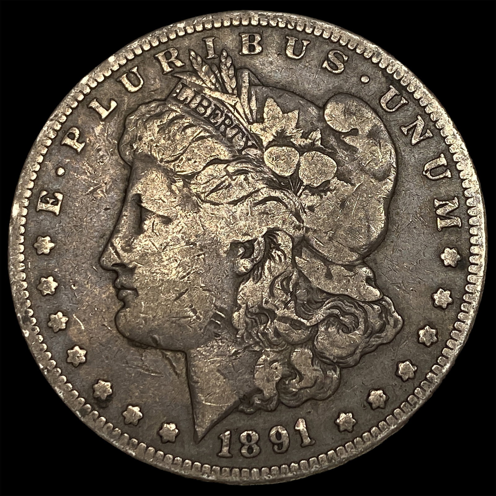 1891-CC Silver Morgan Dollar LIGHTLY CIRCULATED: 1891-CC Silver Morgan Dollar LIGHTLY CIRCULATED