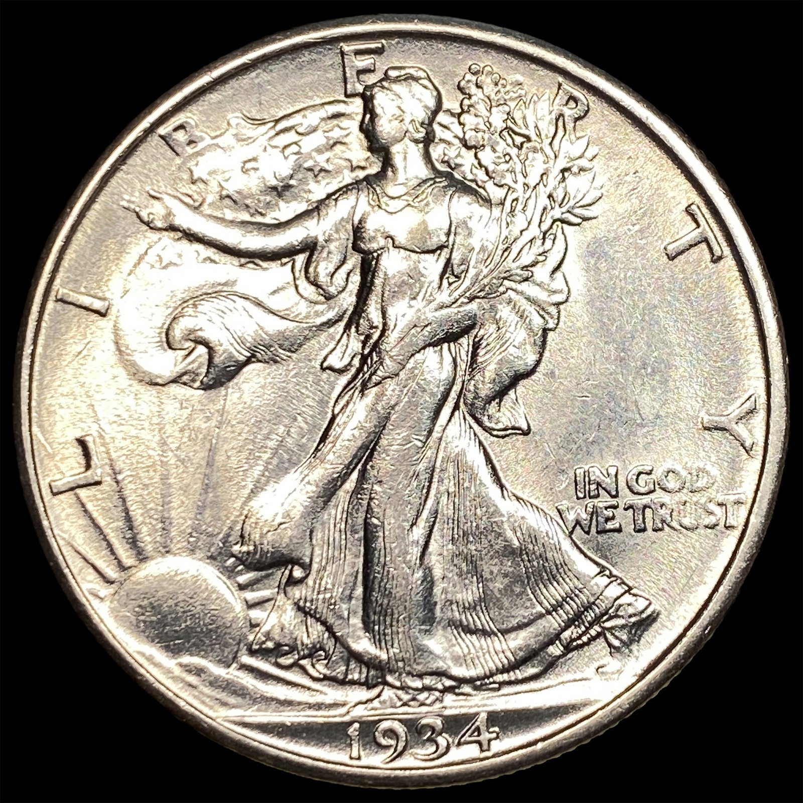 1934 Silver Half Dollar (Walking Liberty) CHOICE BU: 1934 Silver Half Dollar (Walking Liberty) CHOICE BU