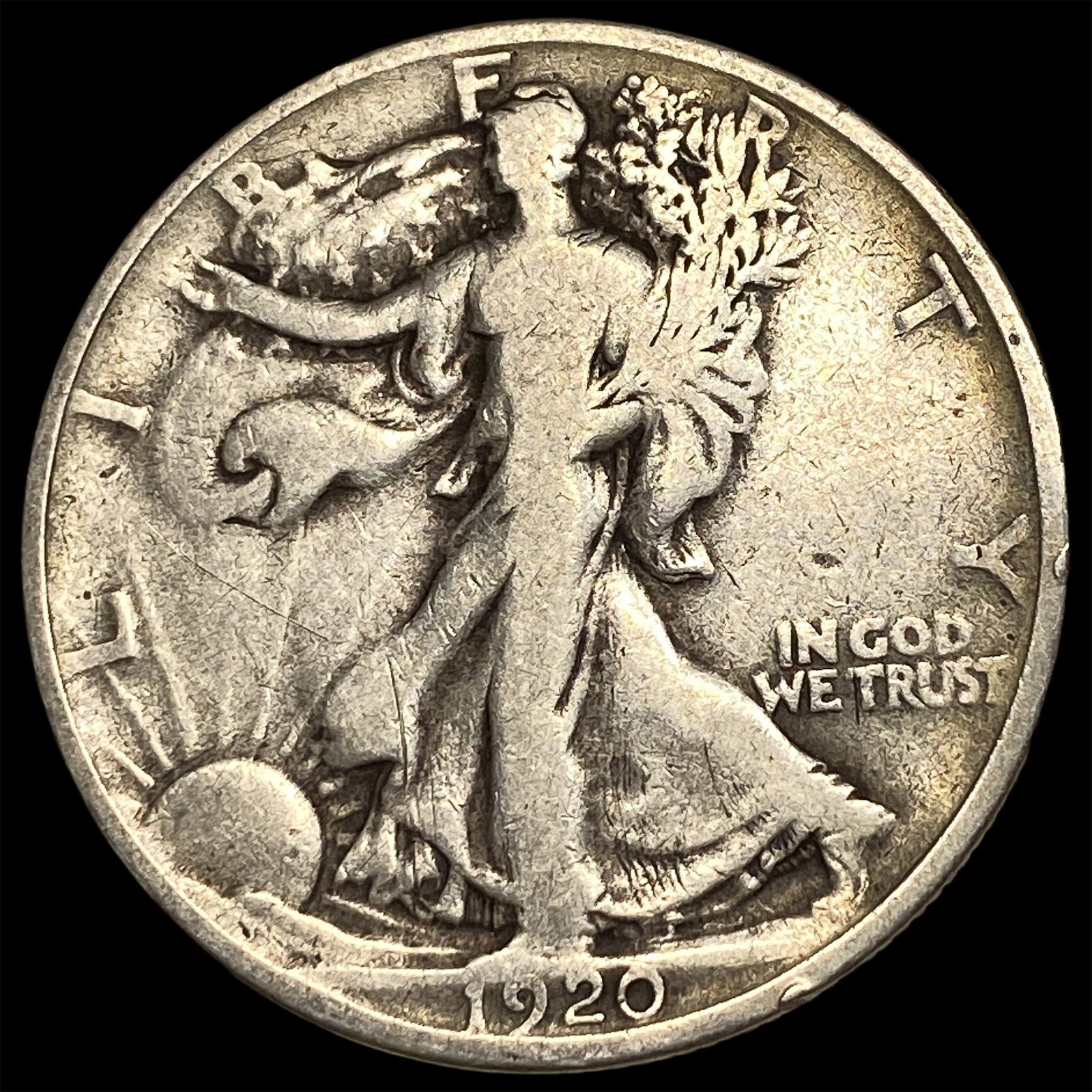 1920 Walking Liberty Half Dollar LIGHTLY CIRCULATED: 1920 Walking Liberty Half Dollar LIGHTLY CIRCULATED