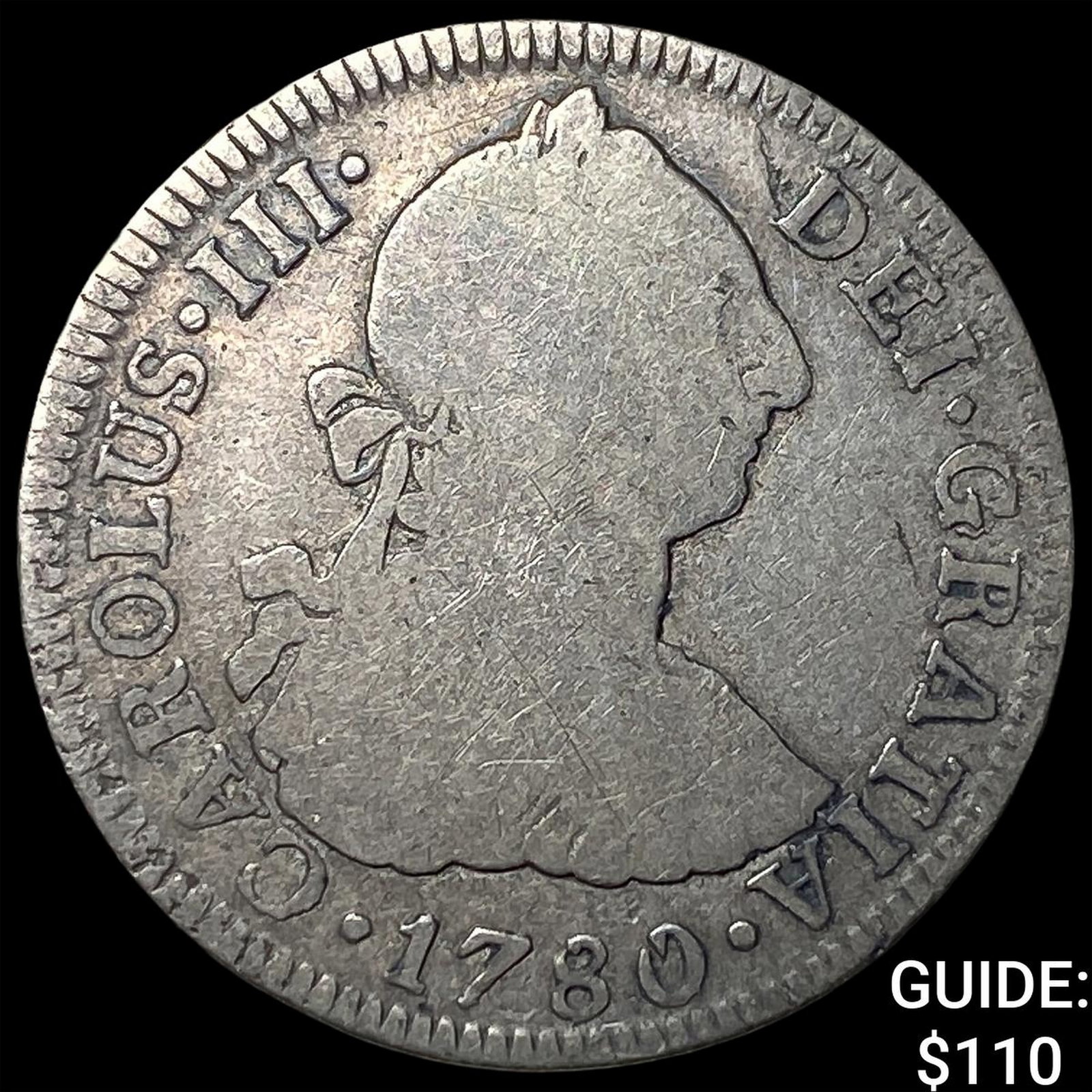 1780 Mexico Silver 2 Reales ABOUT UNCIRCULATED (1 of 2)