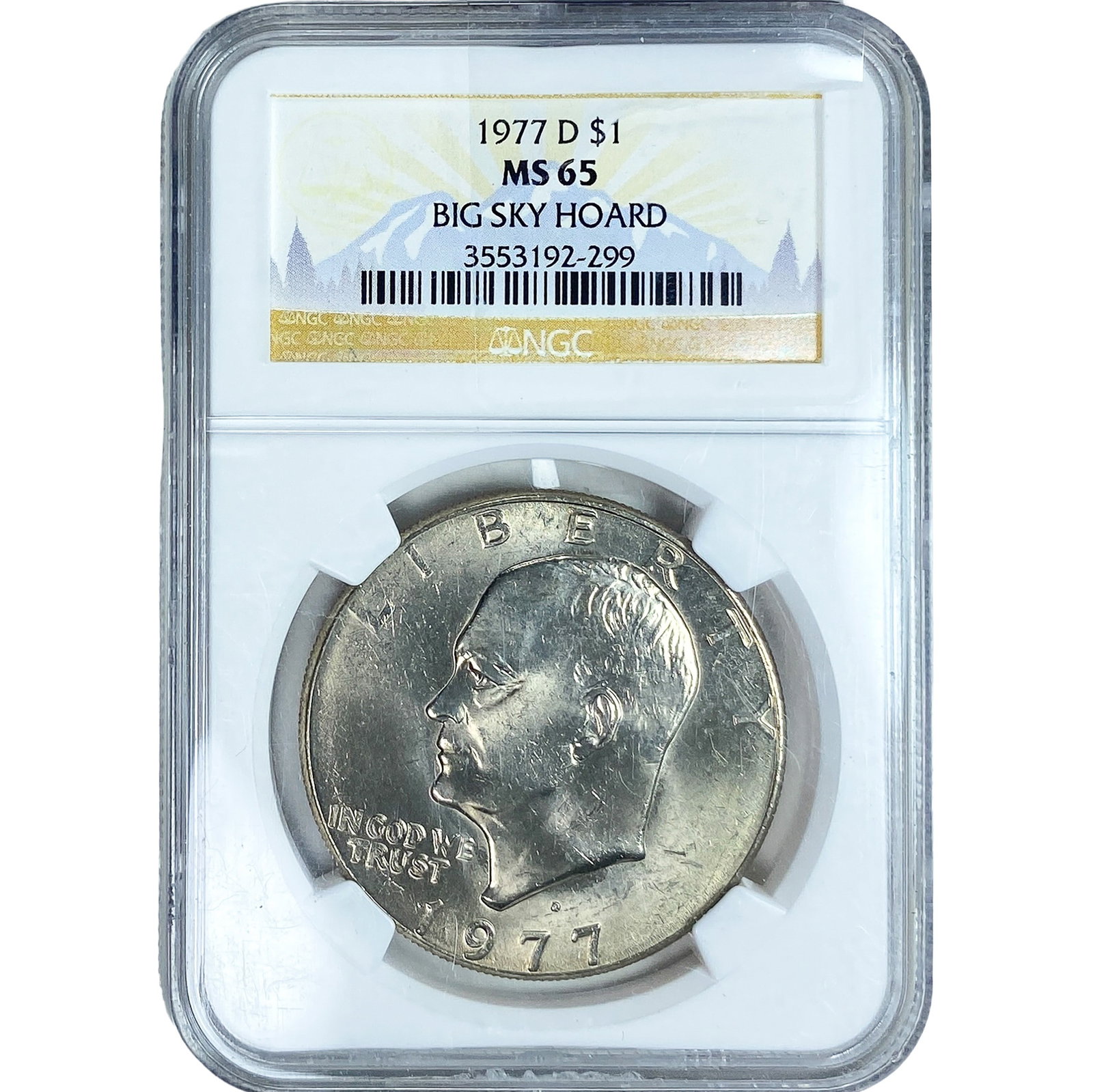 1977-D Eisenhower Dollar NGC MS65: 1977-D Eisenhower Dollar NGC MS65