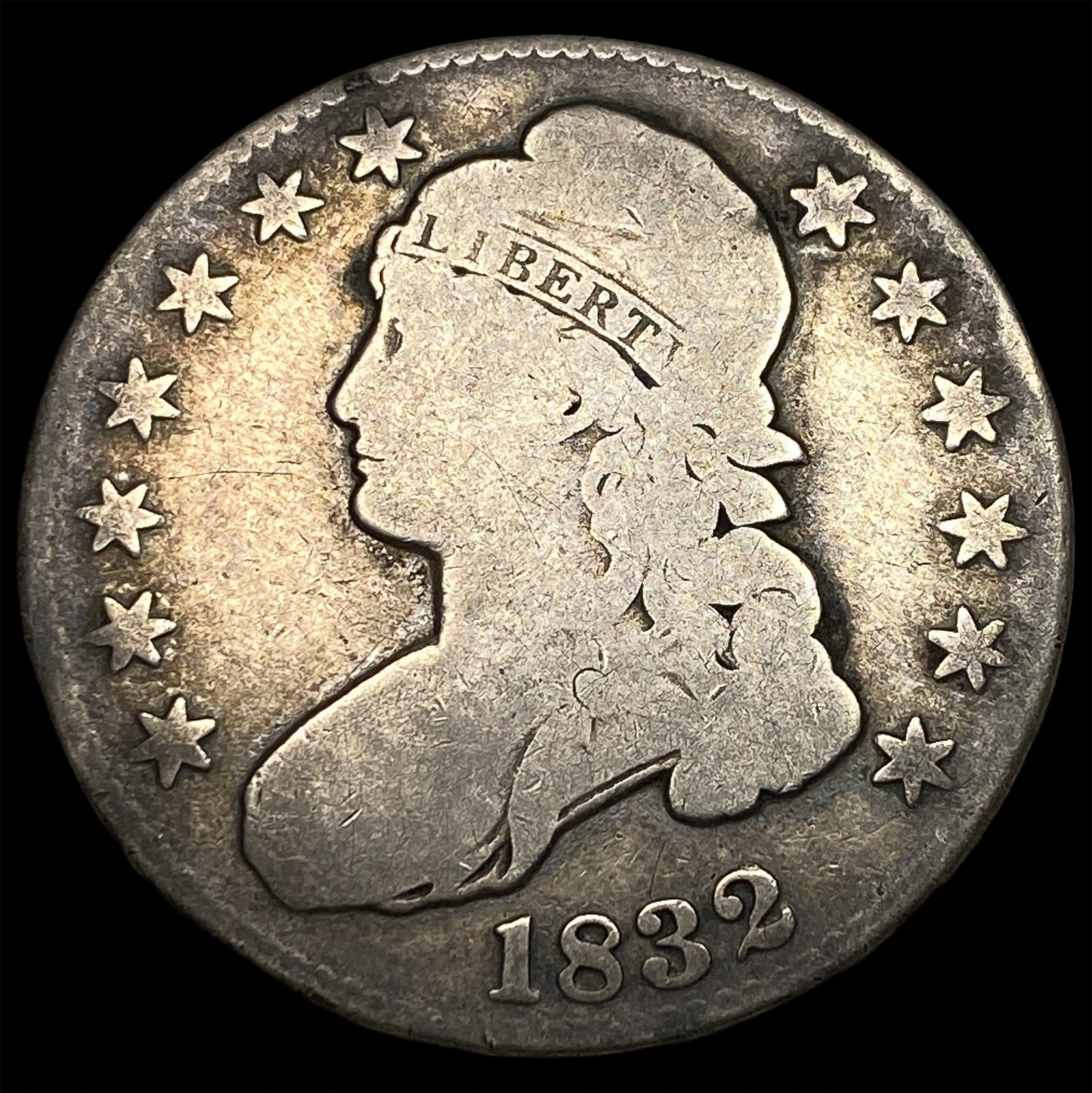 1832 Capped Bust Silver Half Dollar NICELY CIRCULATED: 1832 Capped Bust Silver Half Dollar NICELY CIRCULATED