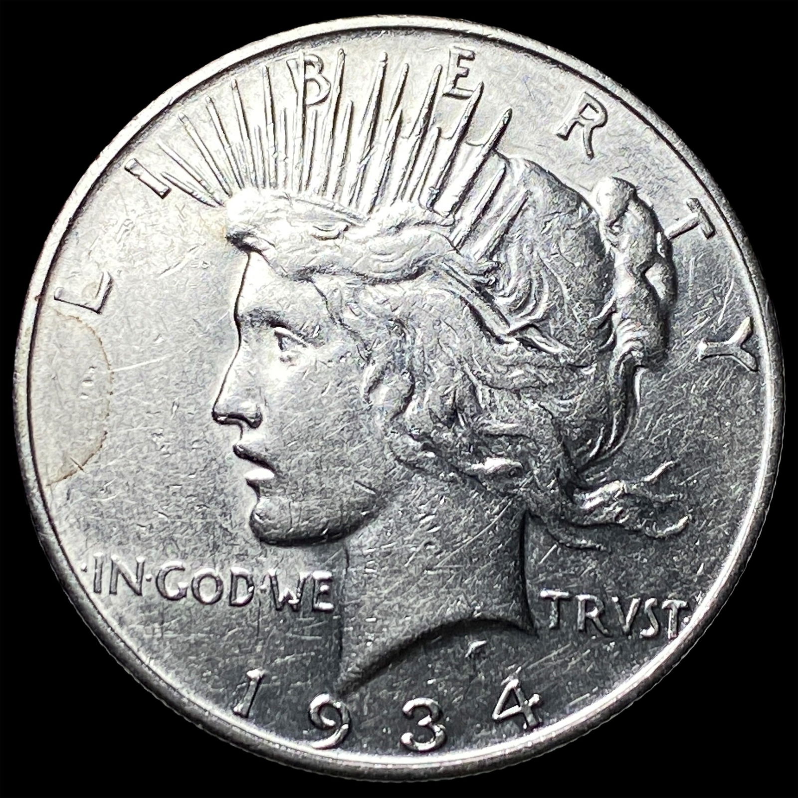 1934 Silver Peace Dollar CLOSELY UNCIRCULATED: 1934 Silver Peace Dollar CLOSELY UNCIRCULATED