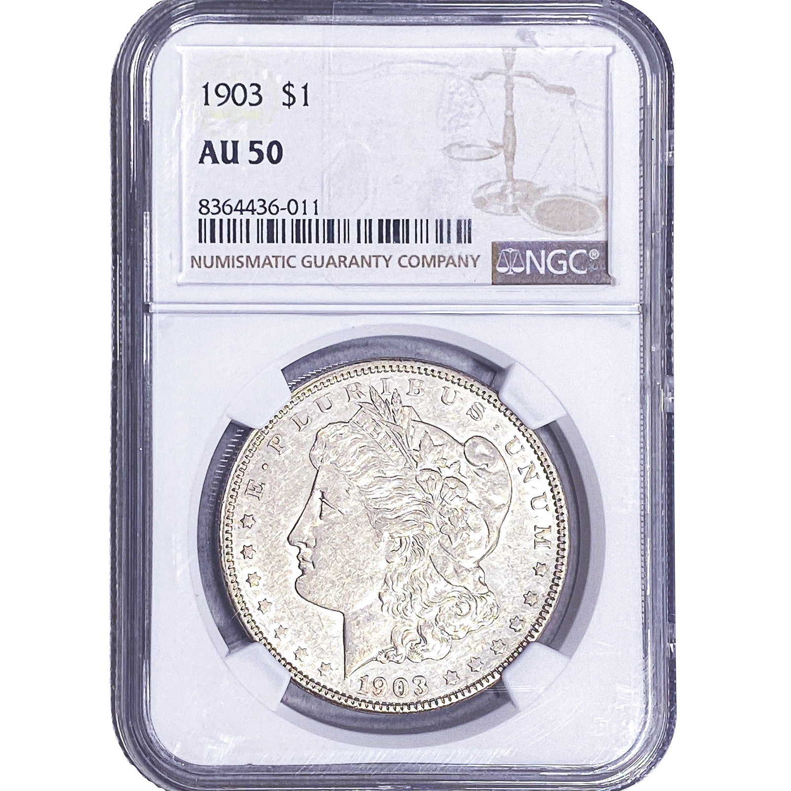 1903 Morgan Silver Dollar NGC AU50: 1903 Morgan Silver Dollar NGC AU50