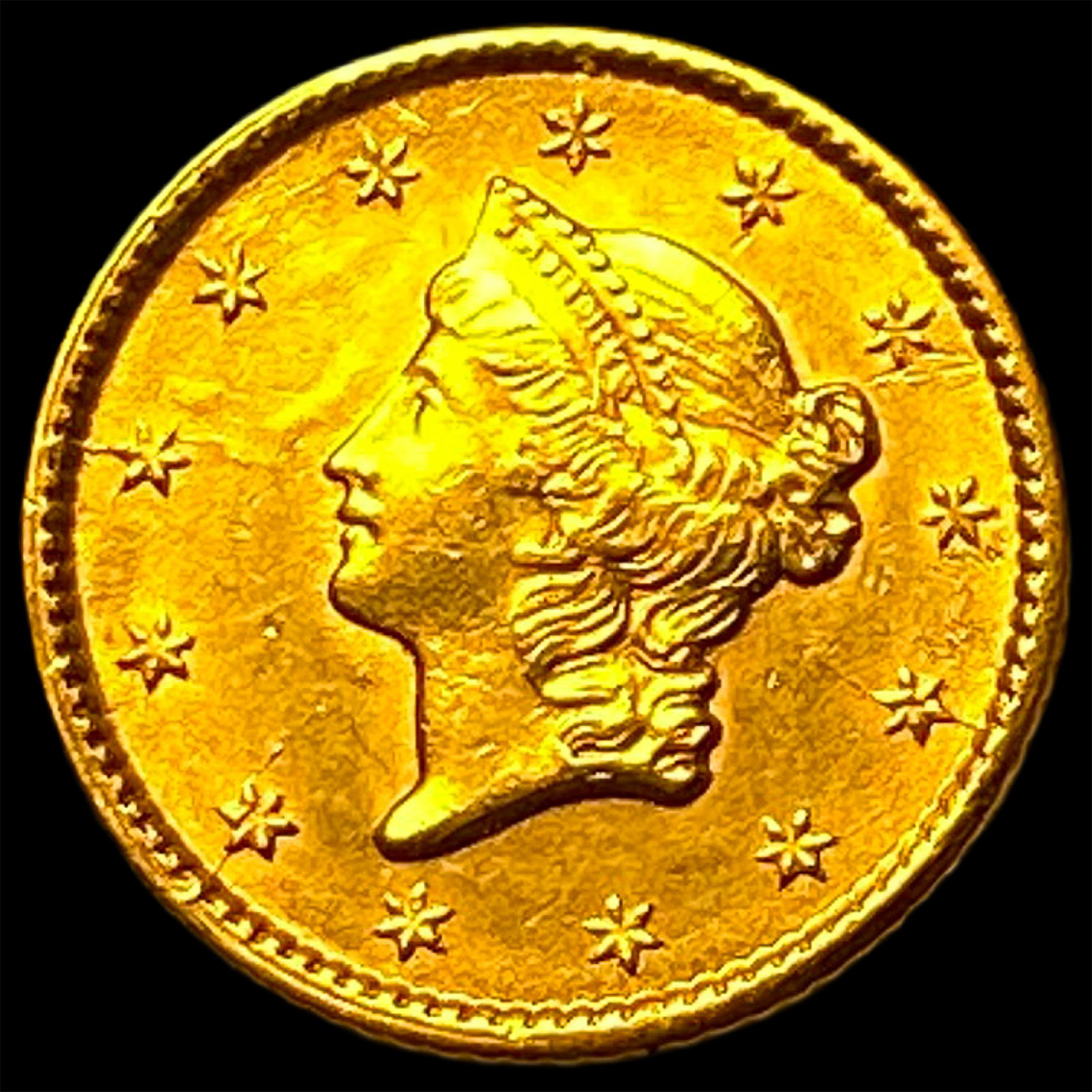 1853 Gold $1 Liberty Head Type 1 CLOSELY UNCIRCULATED (1 of 2)