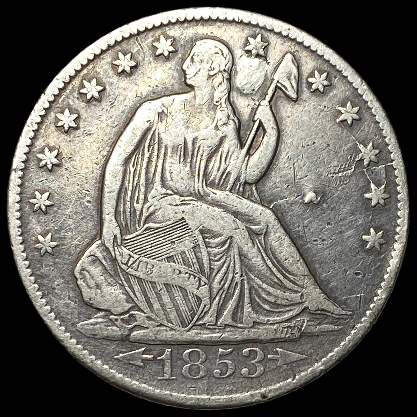 1853-O Arrows Seated Liberty Half Dollar LIGHTLY CIRCULATED: 1853-O Arrows Seated Liberty Half Dollar LIGHTLY CIRCULATED