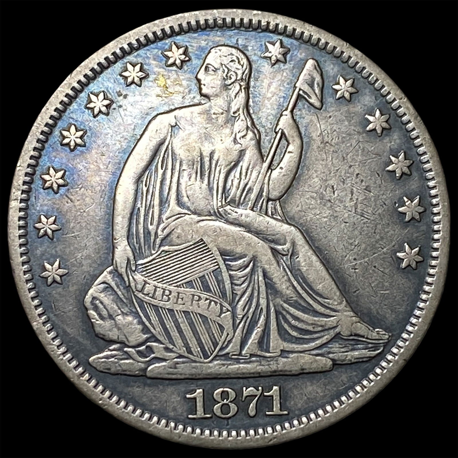 1871-S Silver Half Dollar NEARLY UNCIRCULATED: 1871-S Silver Half Dollar NEARLY UNCIRCULATED