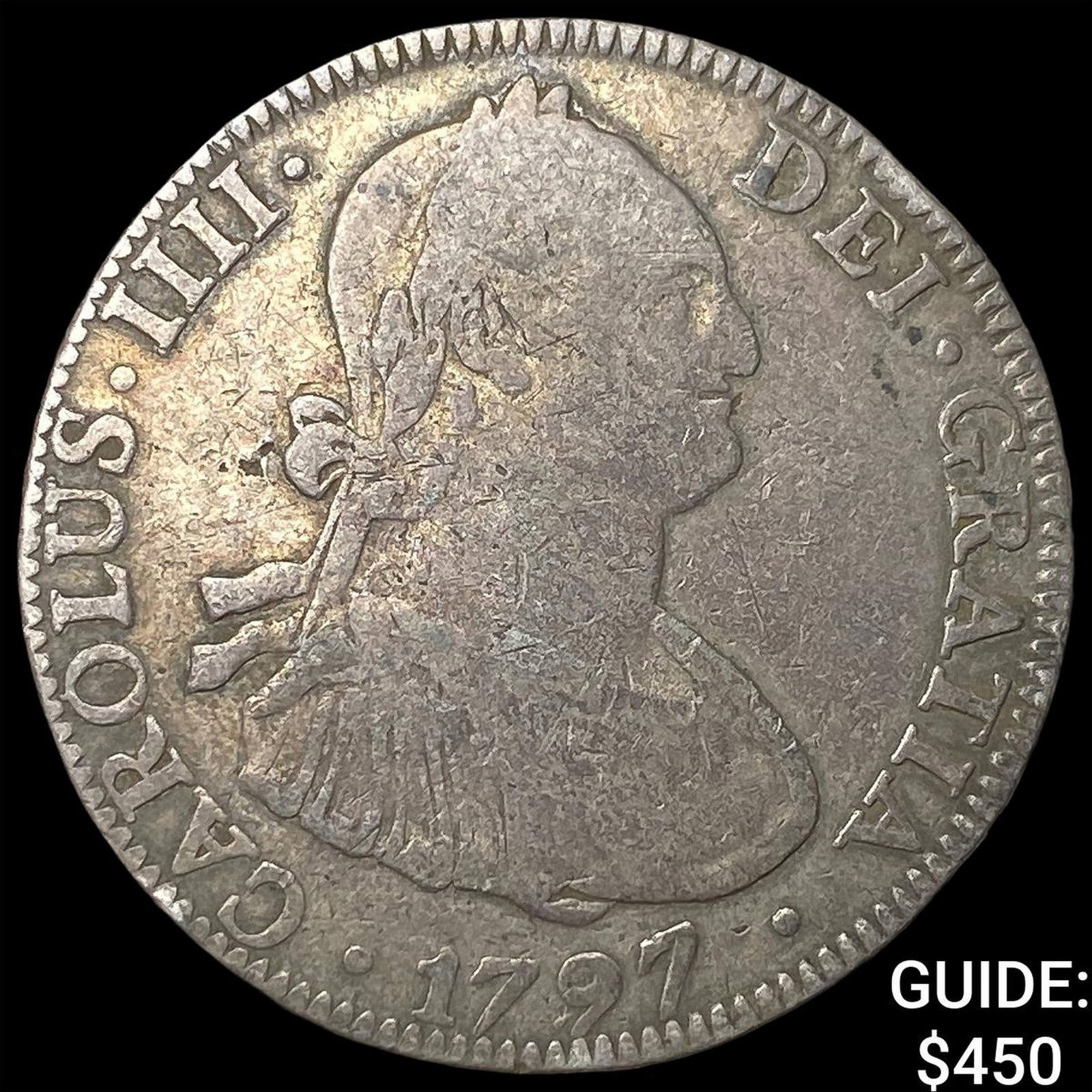 1797 Colonial Spain Silver 4 Reales NEARLY UNCIRCULATED: 1797 Colonial Spain Silver 4 Reales NEARLY UNCIRCULATED
