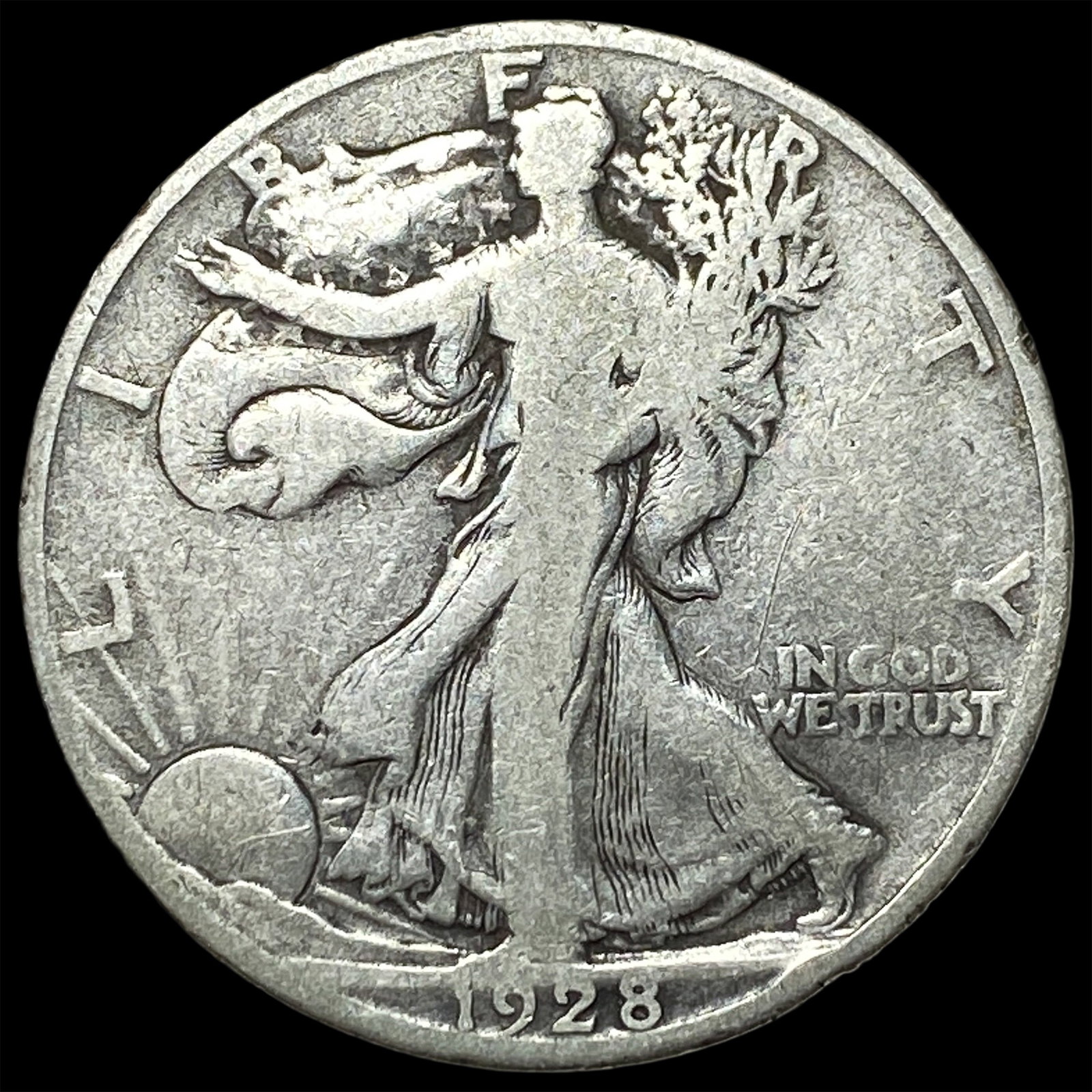 1928 Walking Liberty Half Dollar NICELY CIRCULATED: 1928 Walking Liberty Half Dollar NICELY CIRCULATED