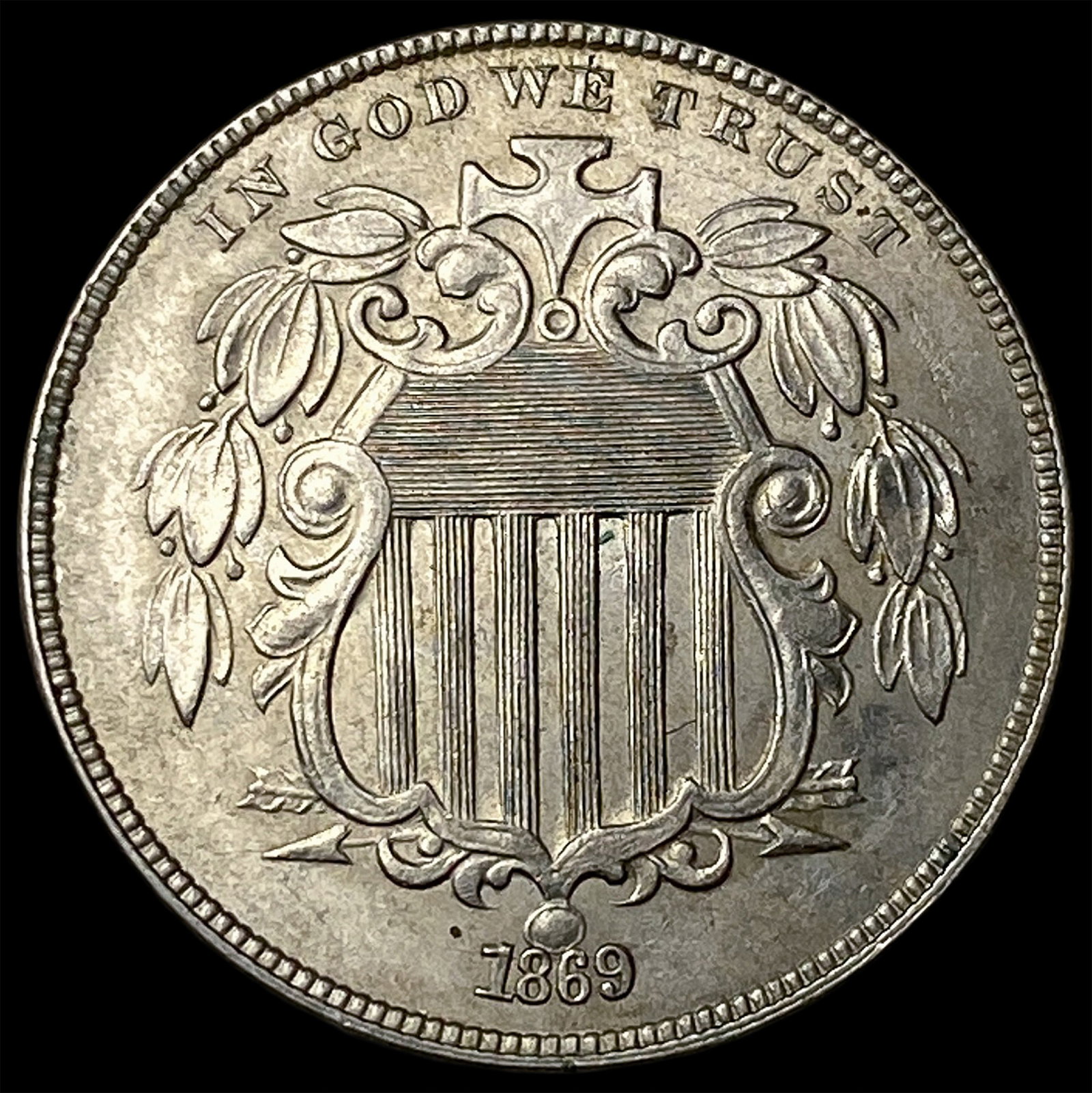 1869 Shield Nickel CHOICE AU (1 of 2)