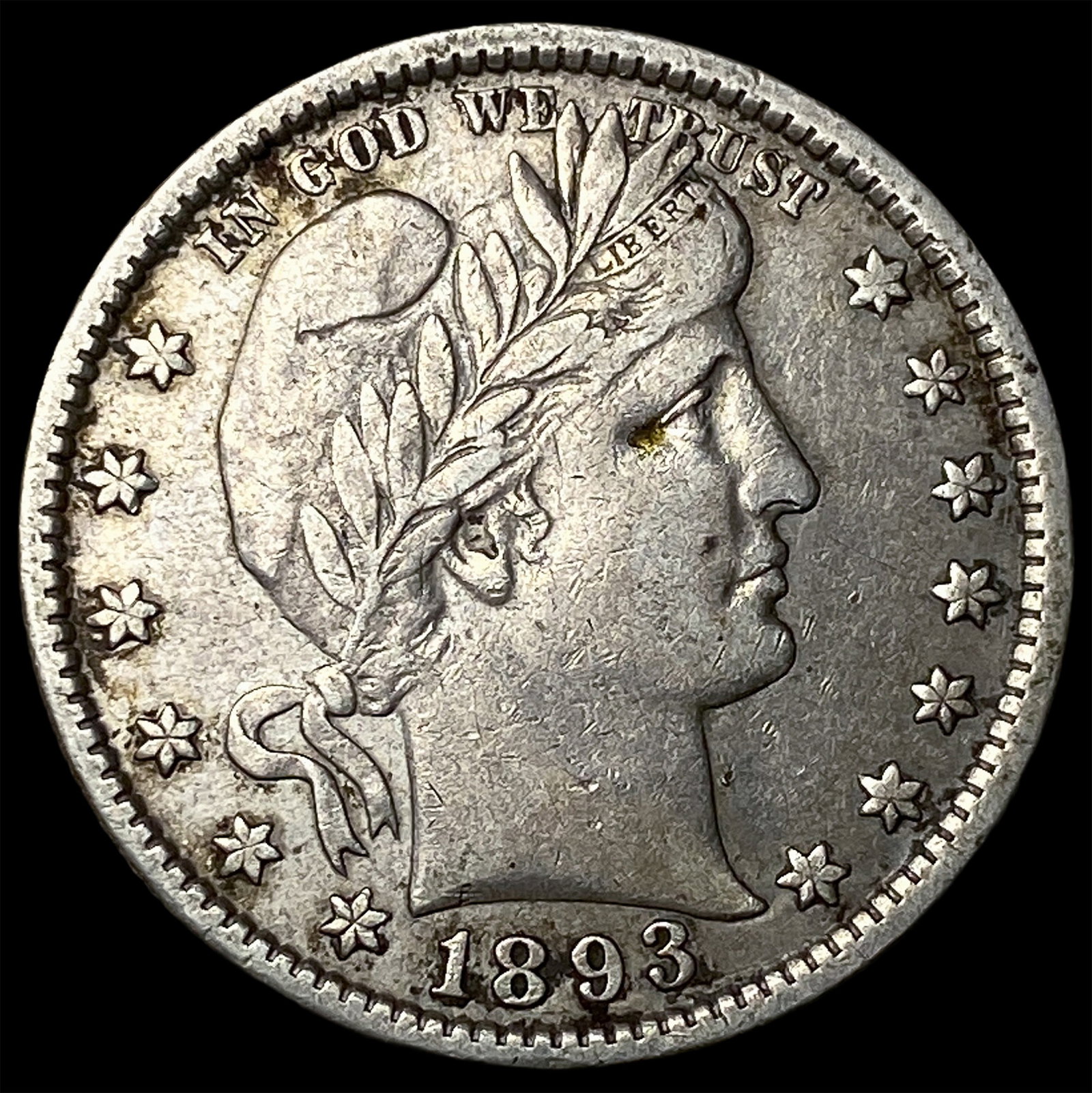 1893 Silver Barber Quarter NEARLY UNCIRCULATED (1 of 2)