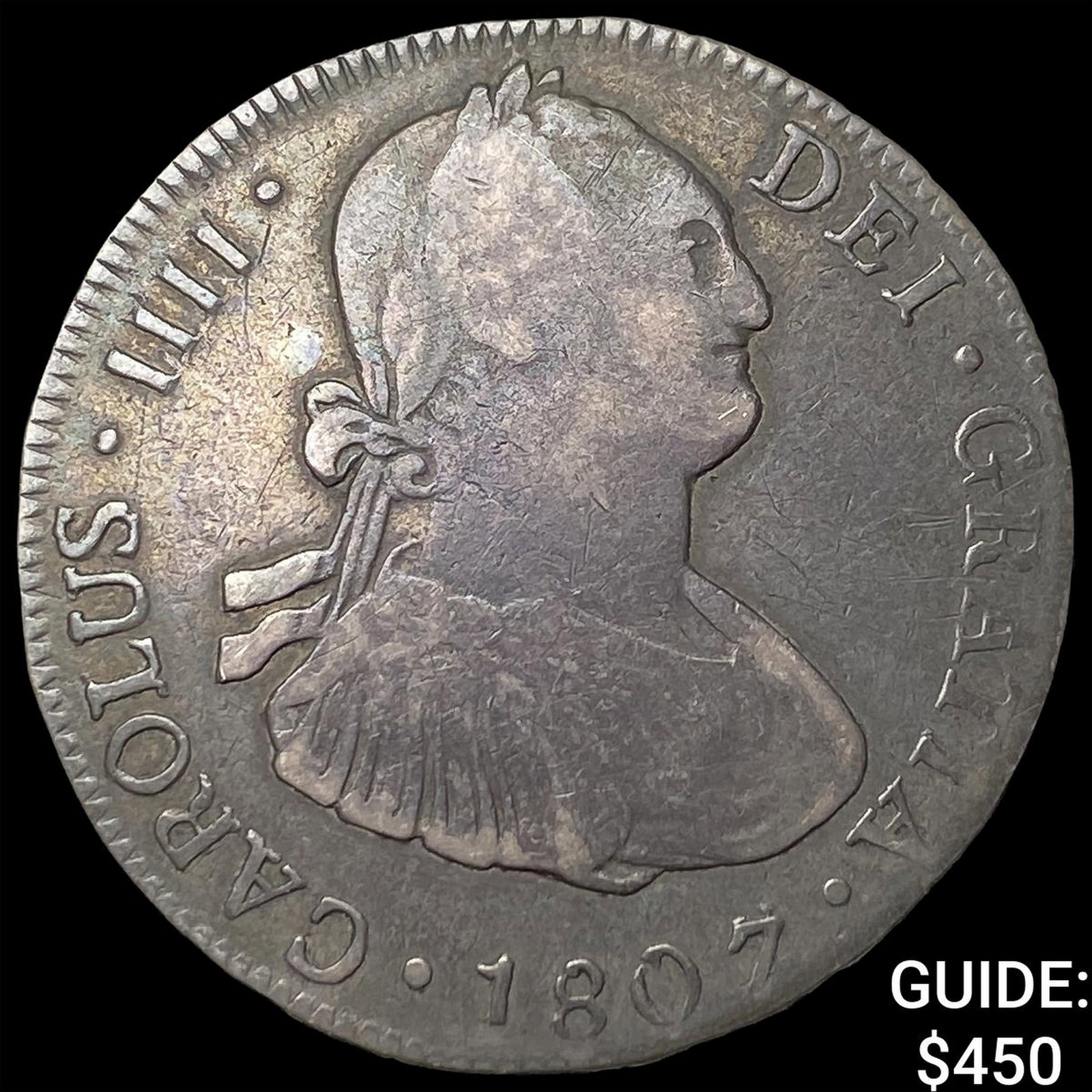 1807 Colonial Spain Silver 4 Reales NEARLY UNCIRCULATED: 1807 Colonial Spain Silver 4 Reales NEARLY UNCIRCULATED