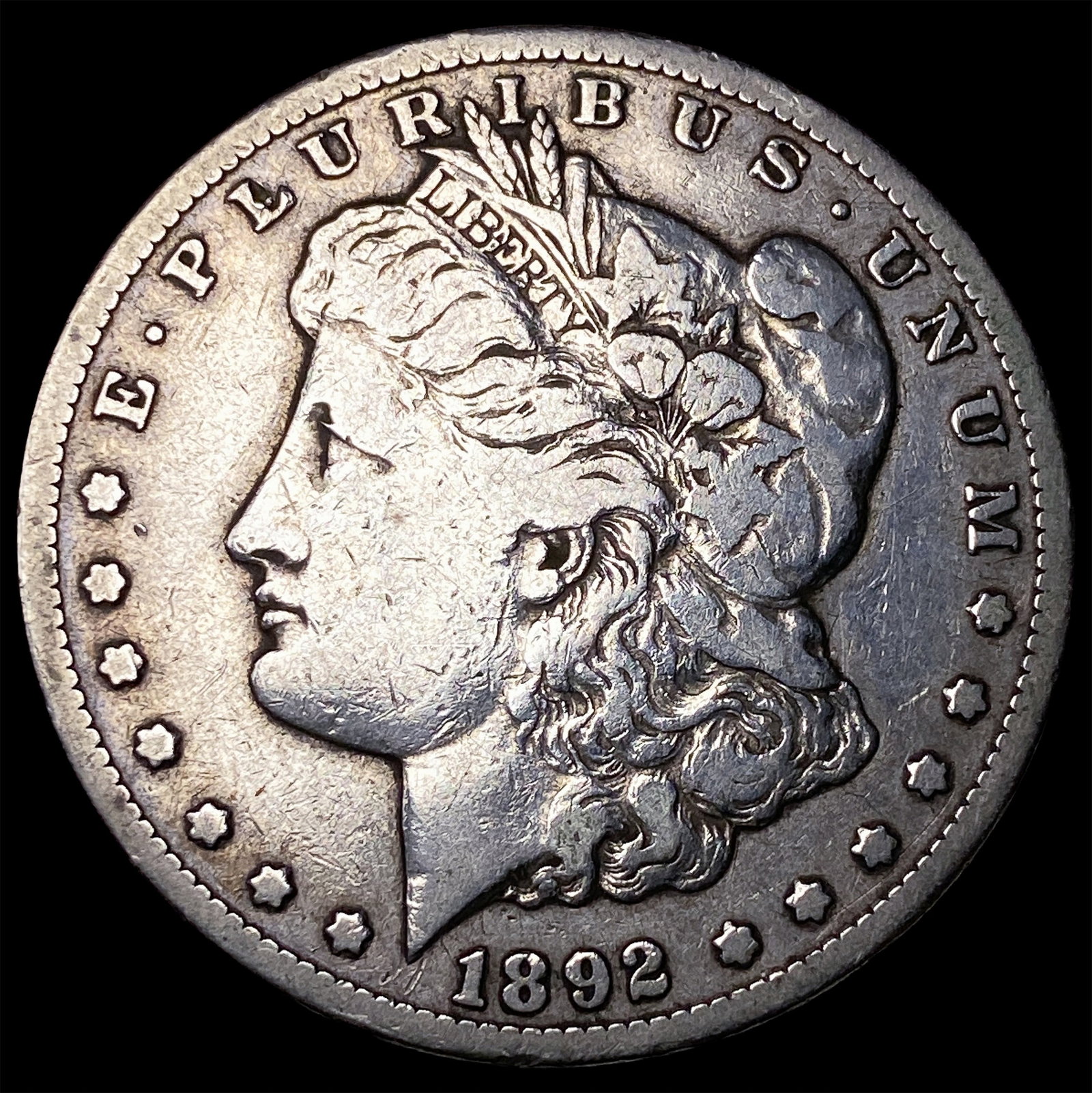 1892-CC Silver Morgan Dollar LIGHTLY CIRCULATED: 1892-CC Silver Morgan Dollar LIGHTLY CIRCULATED