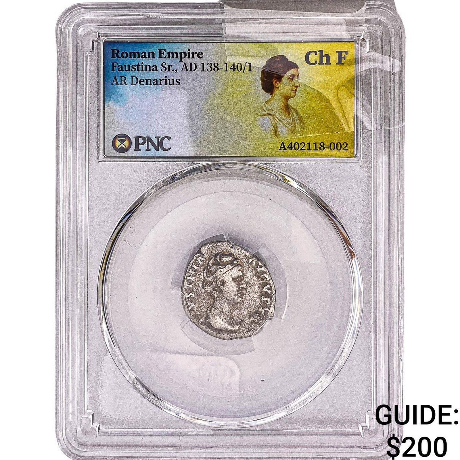 Roman Empire Faustina Sr. 138-141 AD Silver Denarius PNC Ch VF: Roman Empire Faustina Sr. 138-141 AD Silver Denarius PNC Ch VF