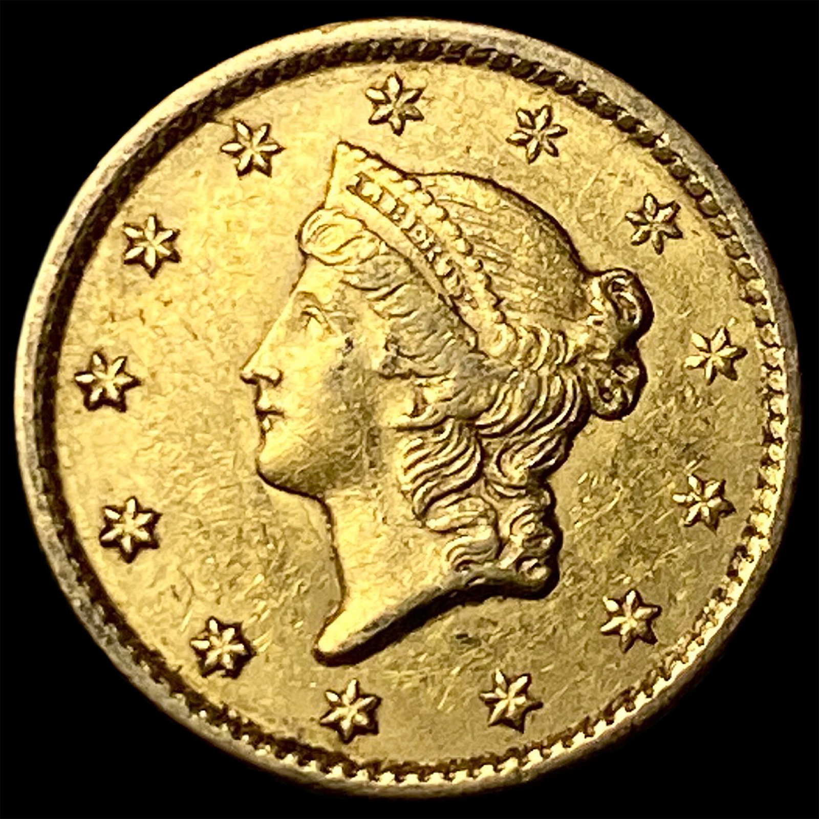 1849 Gold $1 Liberty Head Type 1 CLOSELY UNCIRCULATED: 1849 Gold $1 Liberty Head Type 1 CLOSELY UNCIRCULATED