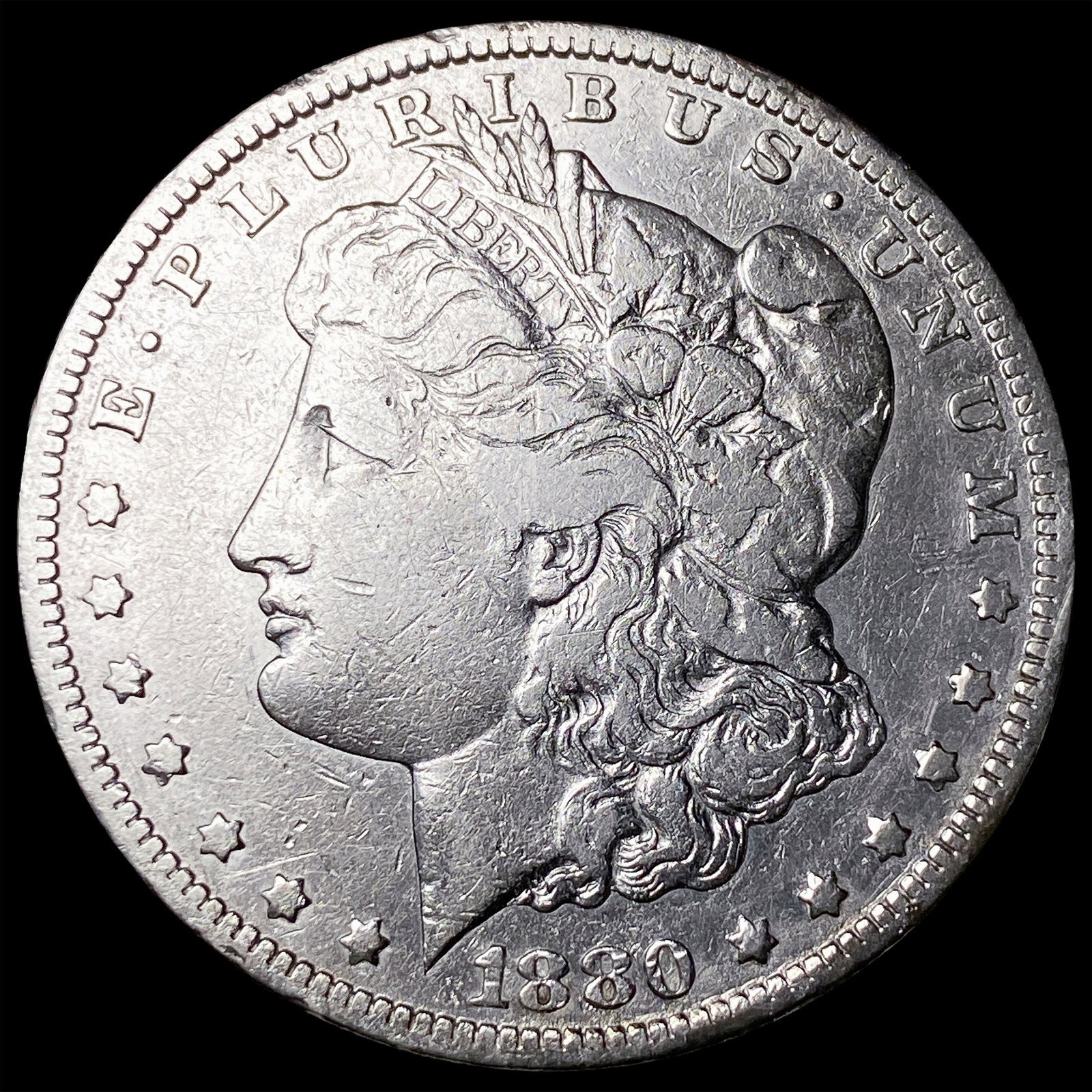 1880-CC Silver Morgan Dollar LIGHTLY CIRCULATED: 1880-CC Silver Morgan Dollar LIGHTLY CIRCULATED