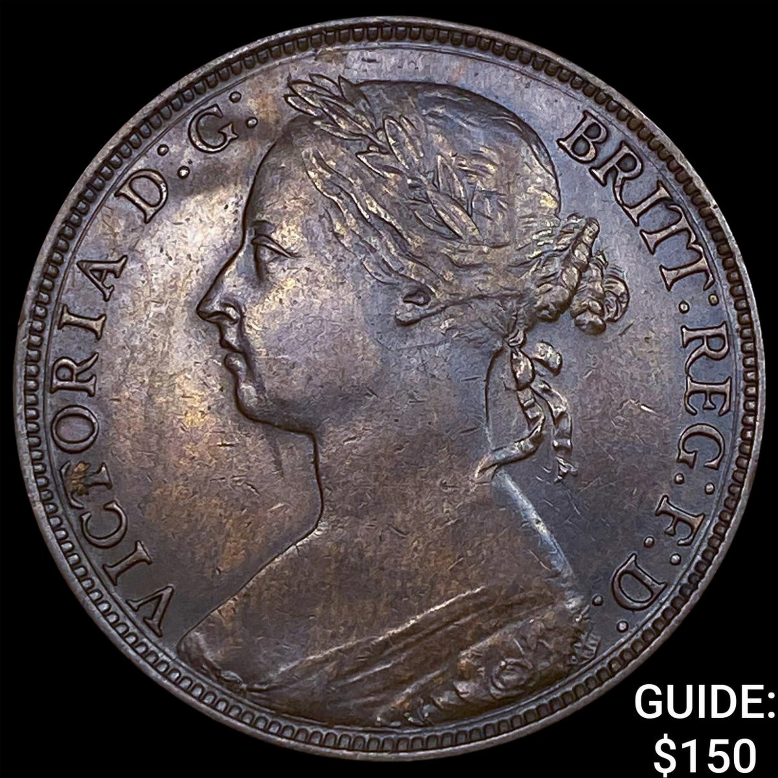 1882 Great Britain Bronze Penny CLOSELY UNCIRCULATED: 1882 Great Britain Bronze Penny CLOSELY UNCIRCULATED