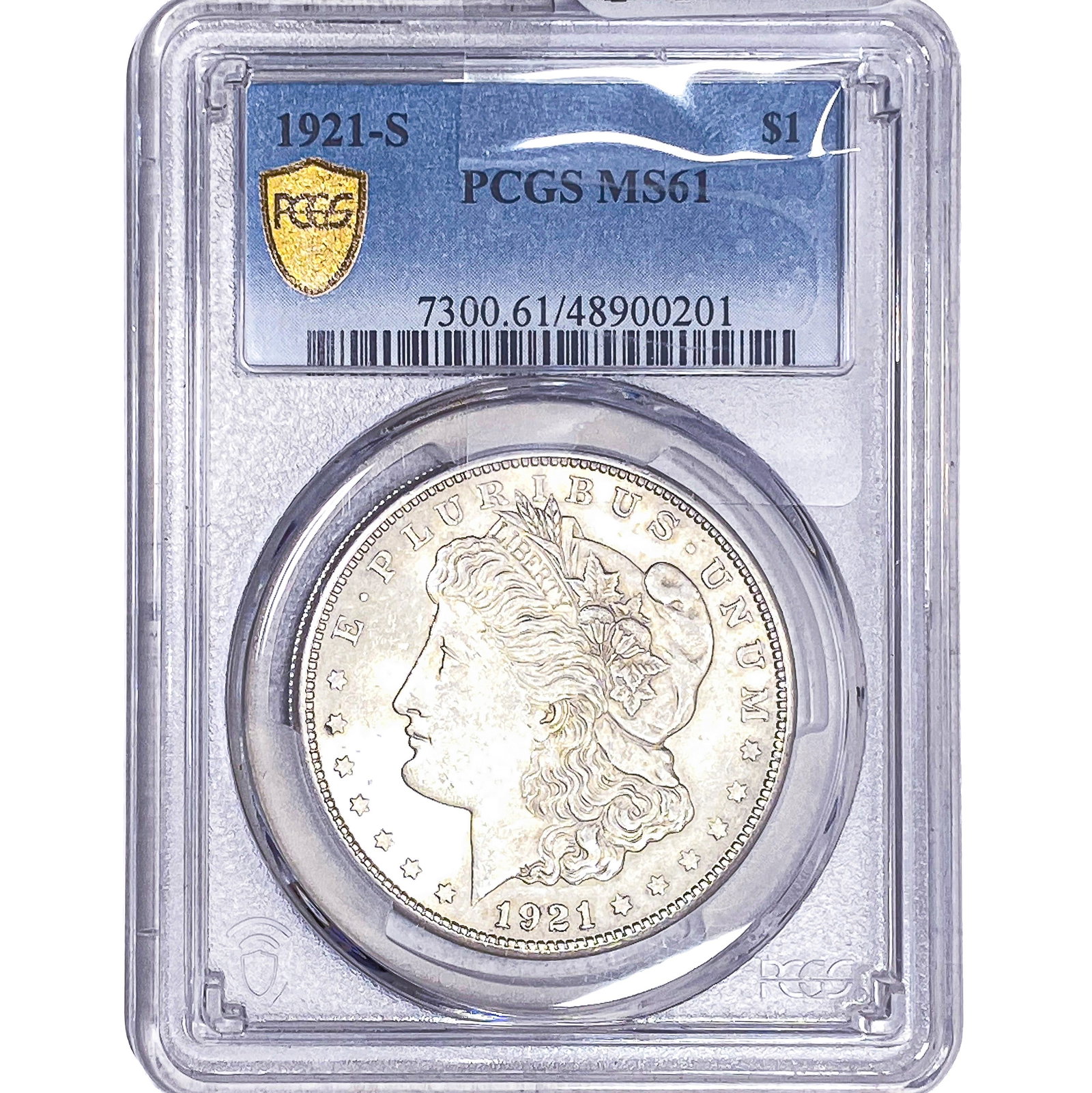 1921-S Morgan Silver Dollar PCGS MS61: 1921-S Morgan Silver Dollar PCGS MS61