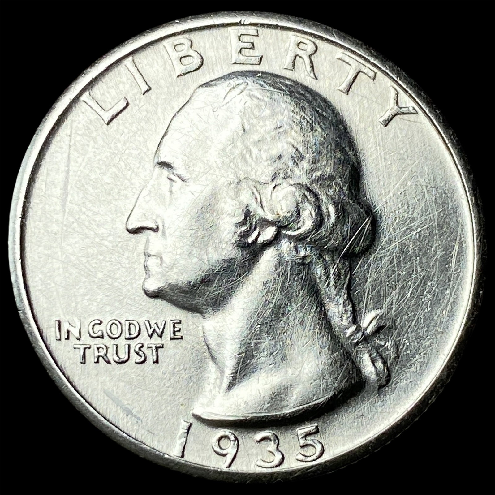 1935-D Silver Washington Quarter CLOSELY UNCIRCULATED: 1935-D Silver Washington Quarter CLOSELY UNCIRCULATED