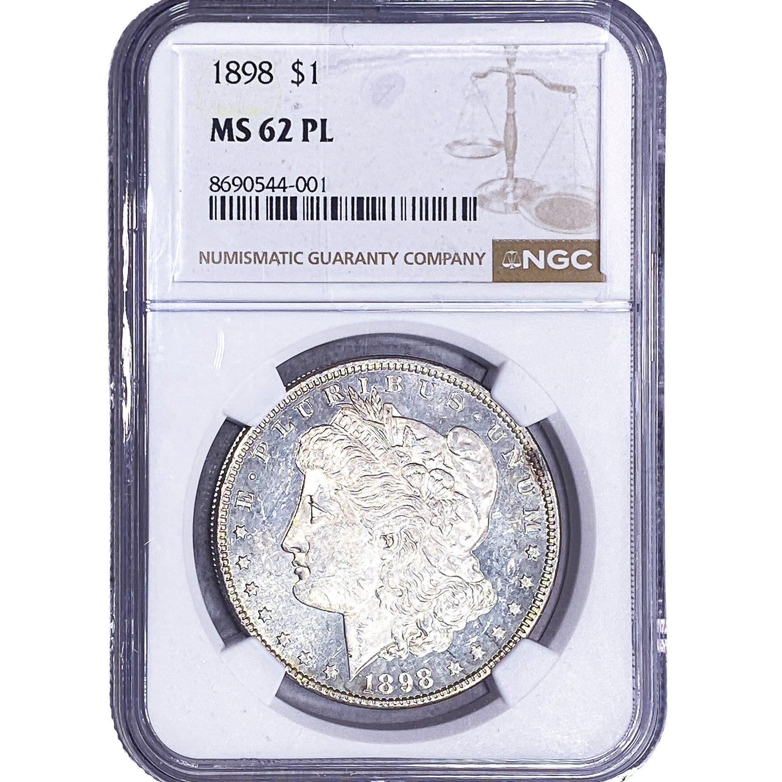 1898 Morgan Silver Dollar NGC MS62 PL: 1898 Morgan Silver Dollar NGC MS62 PL
