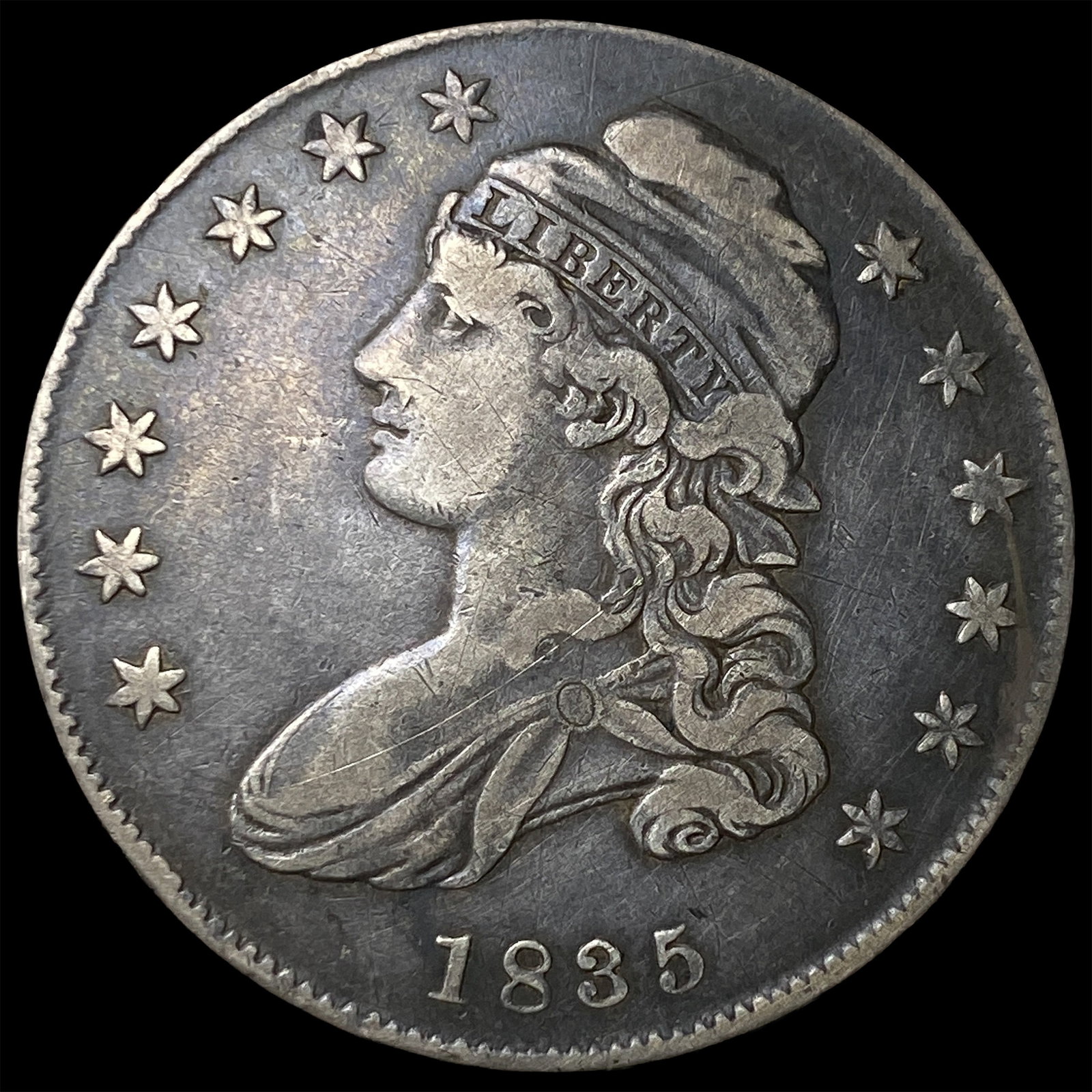 1835 Capped Bust Half Dollar NEARLY UNCIRCULATED: 1835 Capped Bust Half Dollar NEARLY UNCIRCULATED