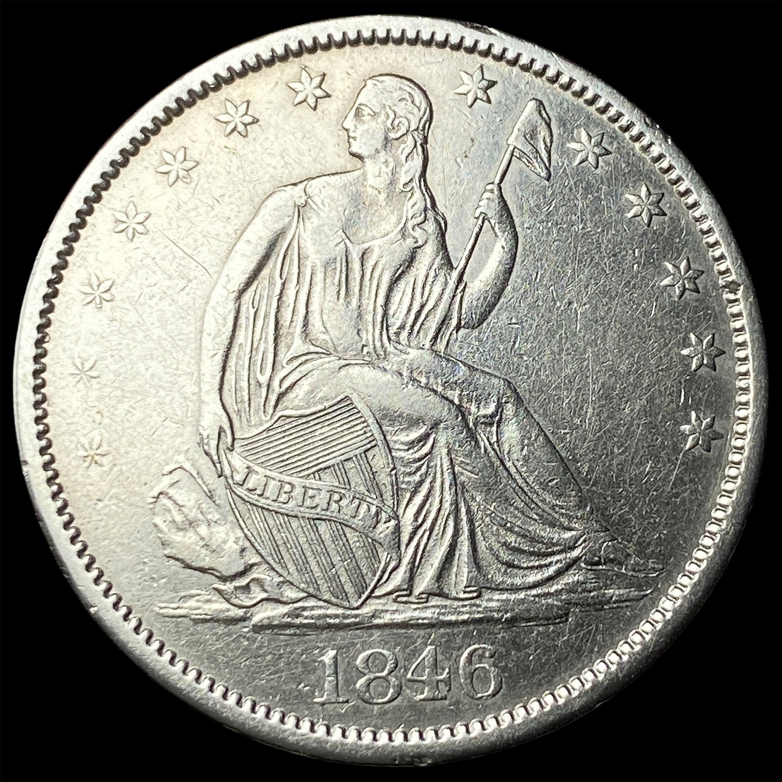 1846-O Silver Half Dollar CLOSELY UNCIRCULATED: 1846-O Silver Half Dollar CLOSELY UNCIRCULATED