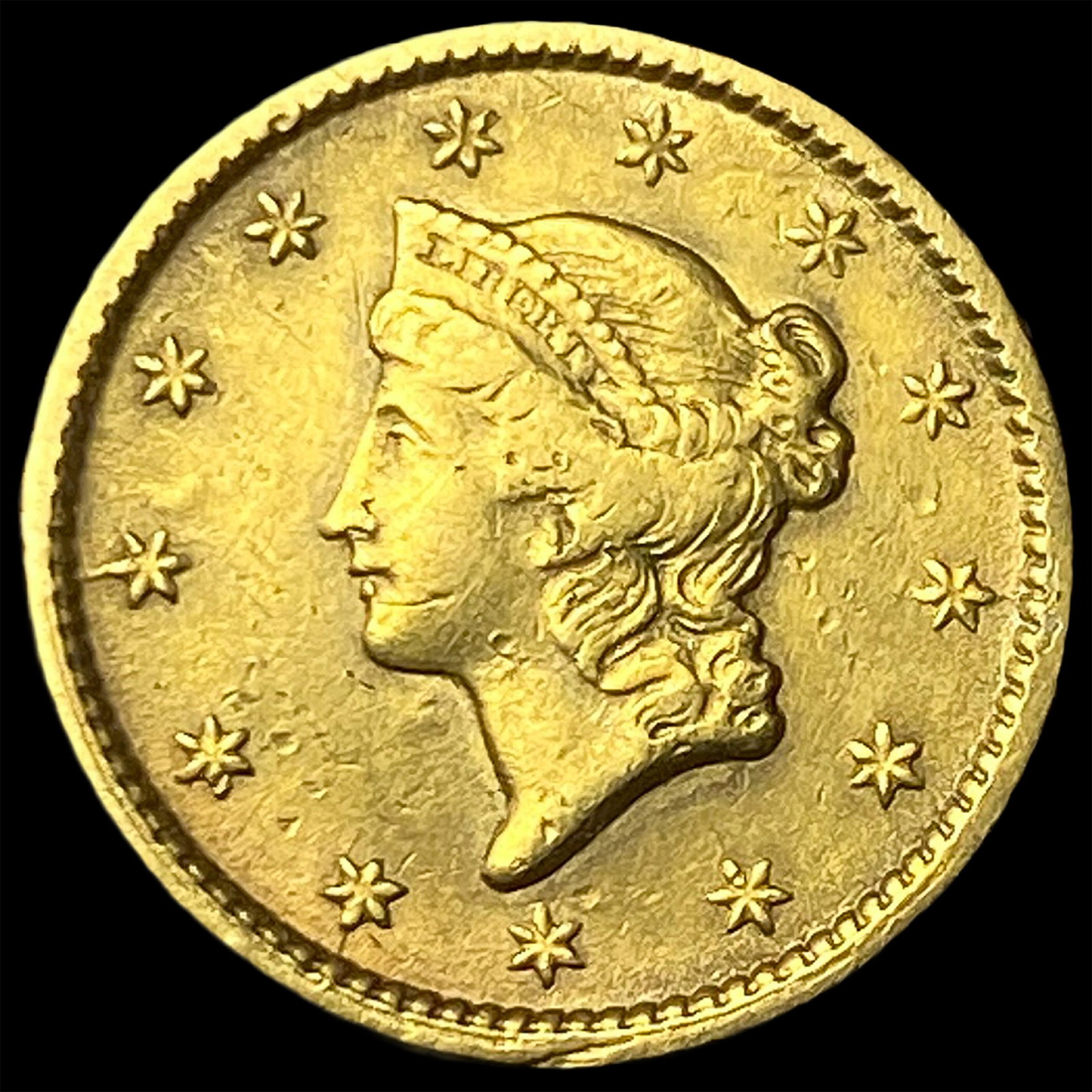 1853 Gold $1 Liberty Head Type 1 NEARLY UNCIRCULATED (1 of 2)