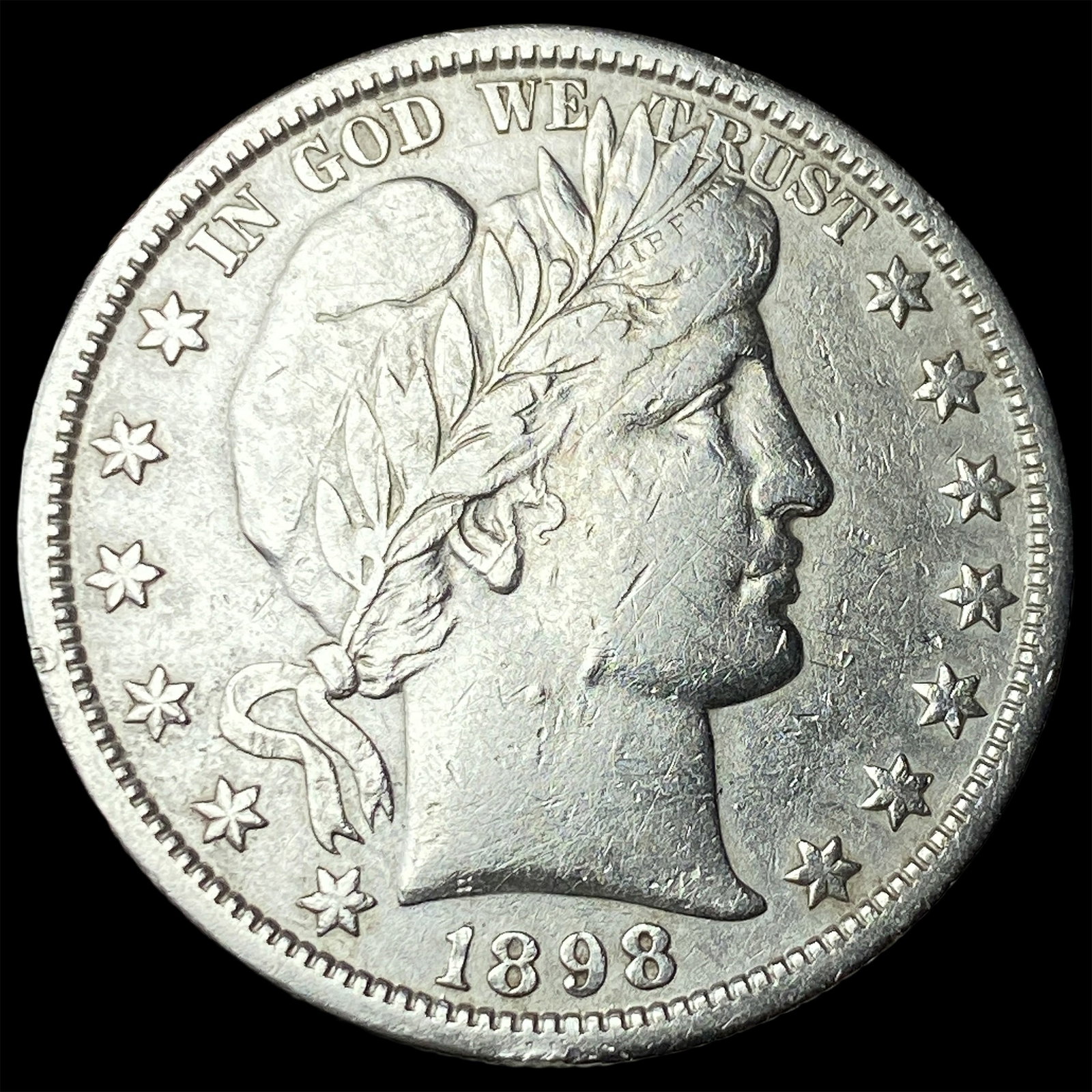 1898-O Silver Barber Half Dollar NEARLY UNCIRCULATED (1 of 2)
