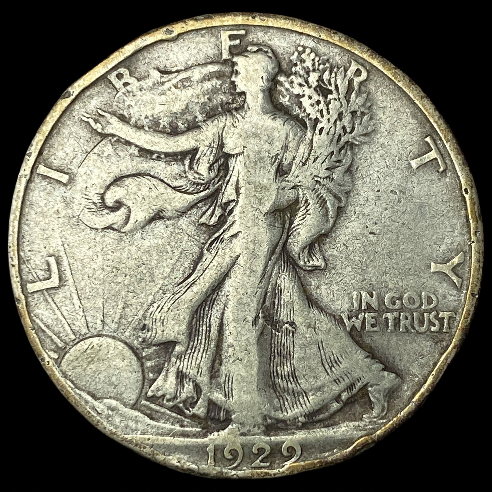 1929-D Silver Walking Liberty Half Dollar LIGHTLY CIRCULATED: 1929-D Silver Walking Liberty Half Dollar LIGHTLY CIRCULATED