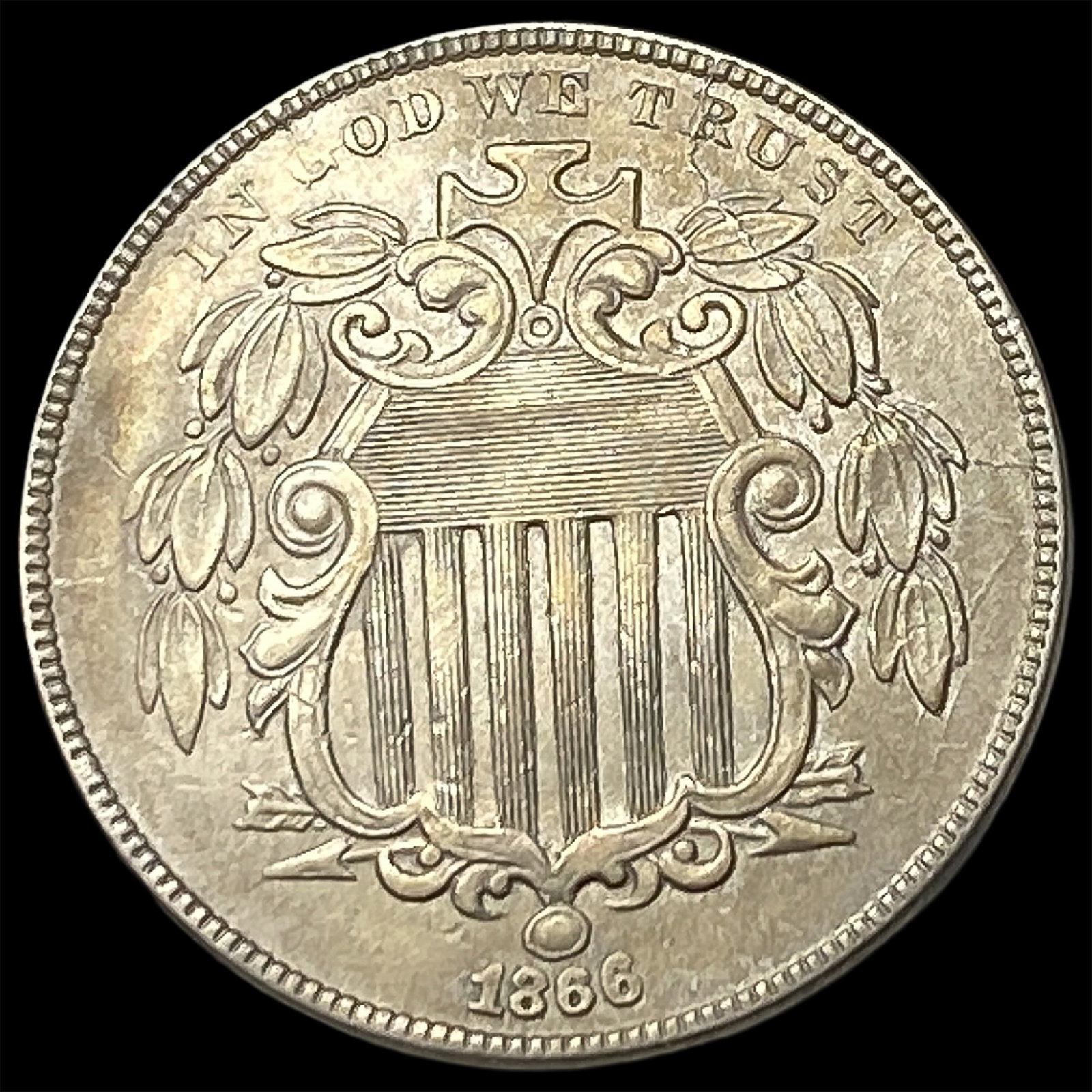 1866 Shield Nickel CHOICE AU (1 of 2)