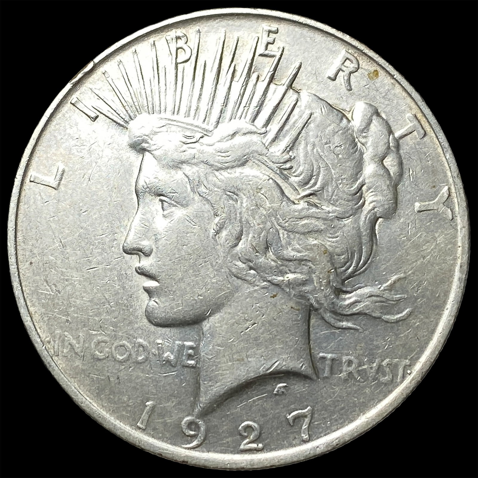 1927-D Peace Silver Dollar NEARLY UNCIRCULATED: 1927-D Peace Silver Dollar NEARLY UNCIRCULATED