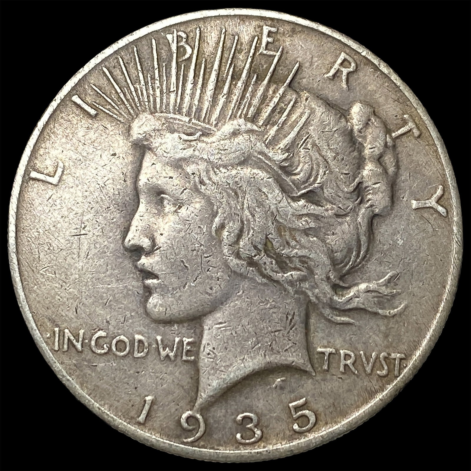 1935-S Silver Peace Dollar ABOUT UNCIRCULATED (1 of 2)