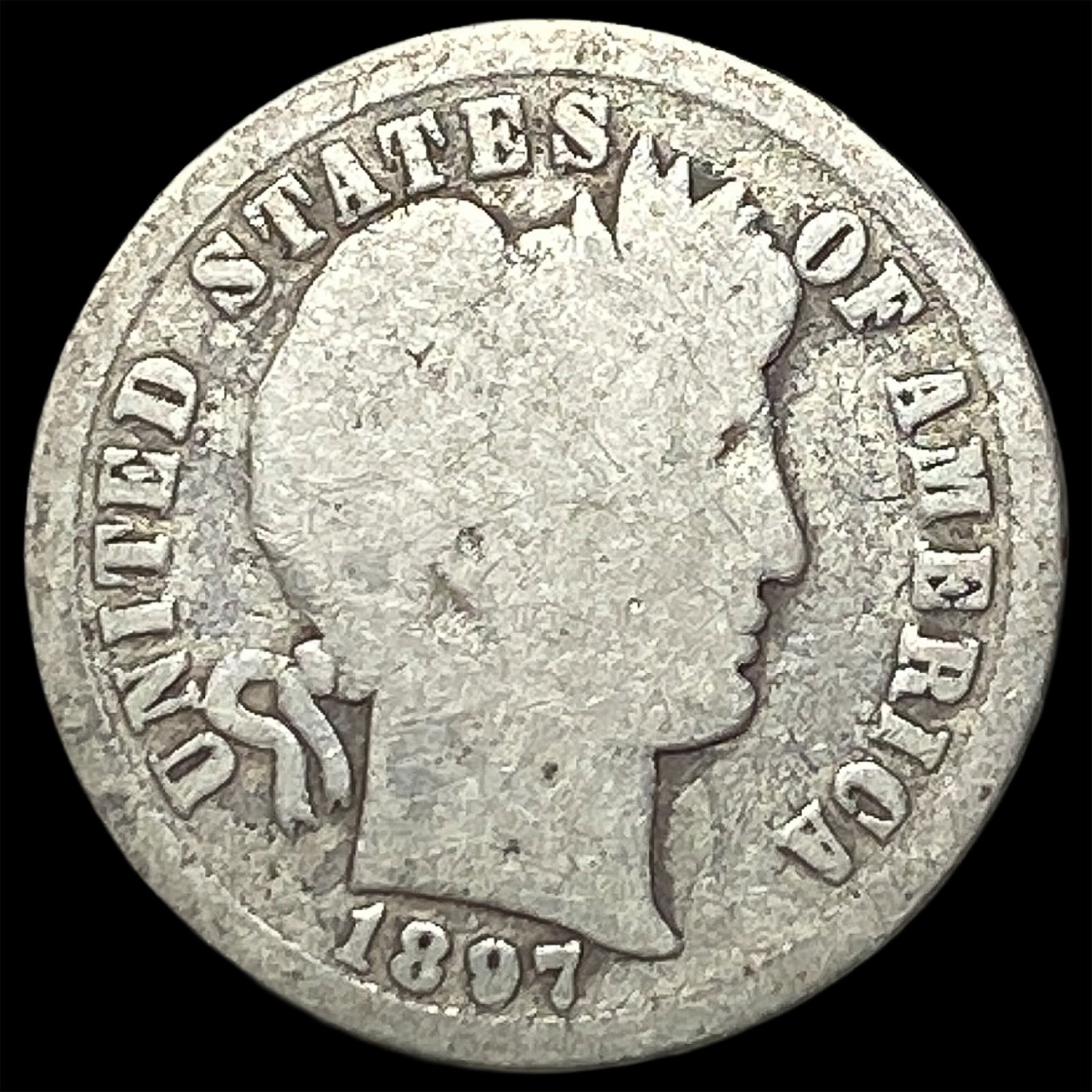 1897-O Silver Barber Dime NICELY CIRCULATED (1 of 2)