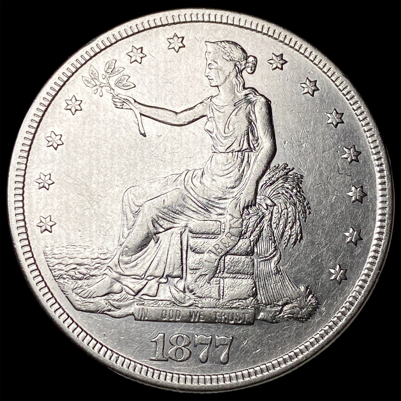 1877-S Silver Trade Dollar CLOSELY UNCIRCULATED: 1877-S Silver Trade Dollar CLOSELY UNCIRCULATED