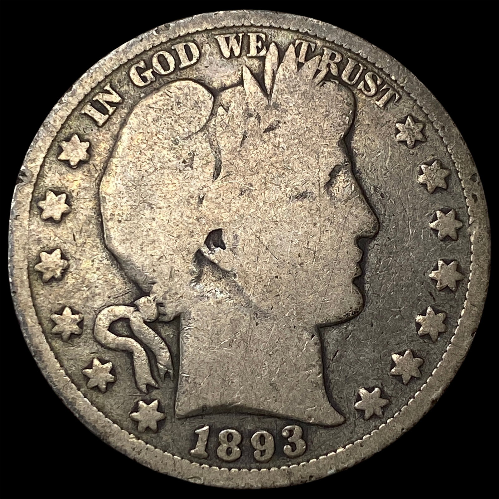 1893 Silver Barber Half Dollar NICELY CIRCULATED (1 of 2)