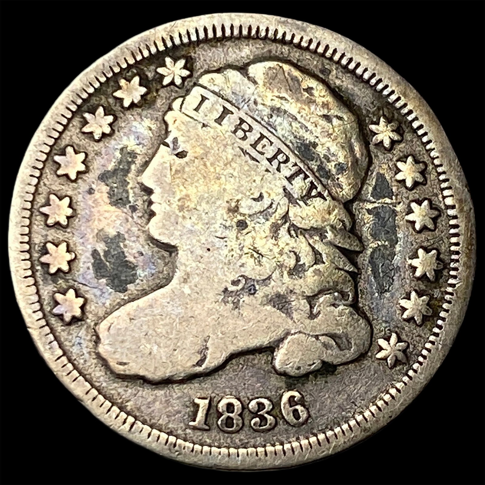 1836 Silver Capped Bust Dime LIGHTLY CIRCULATED (1 of 2)