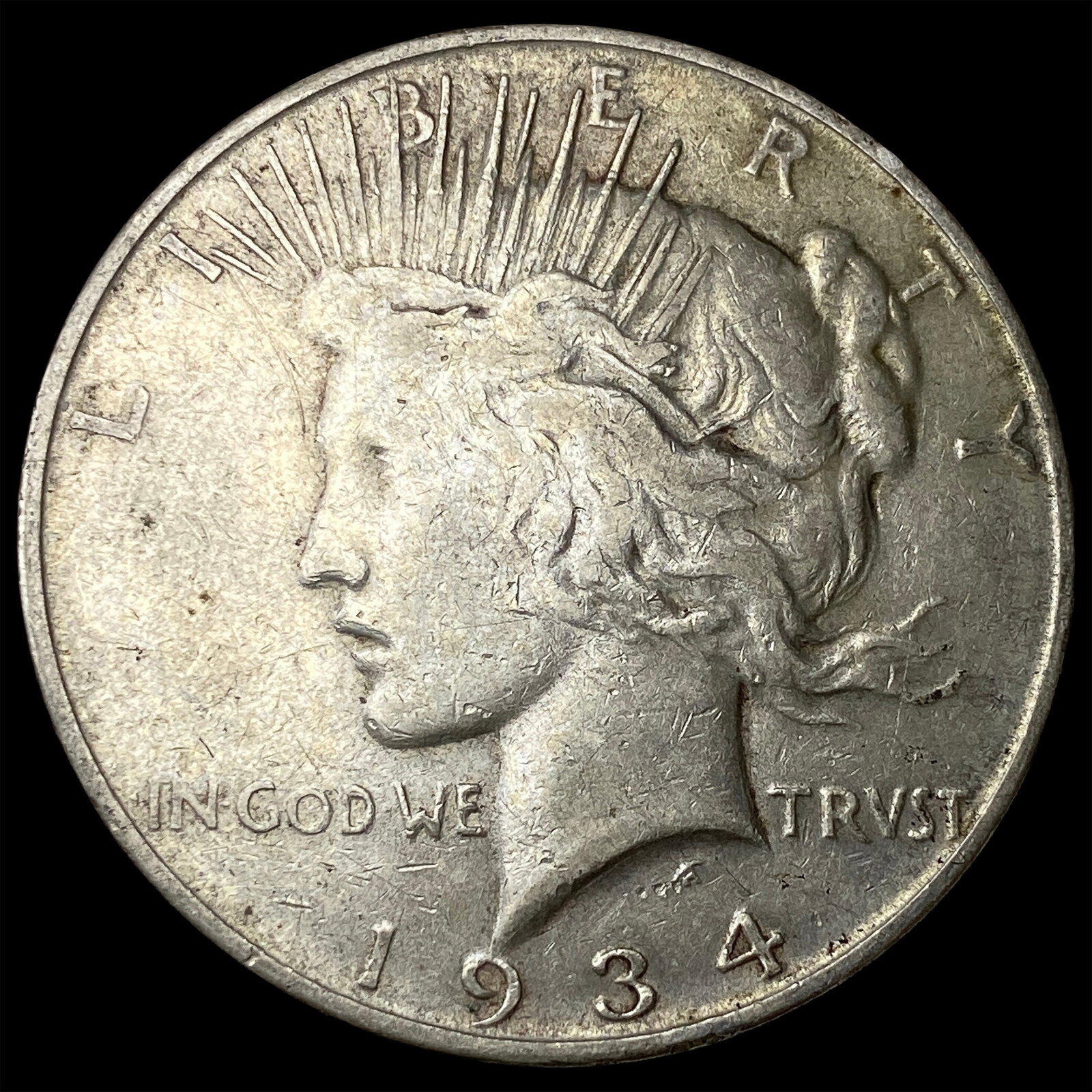 1934-D Silver Peace Dollar ABOUT UNCIRCULATED (1 of 2)