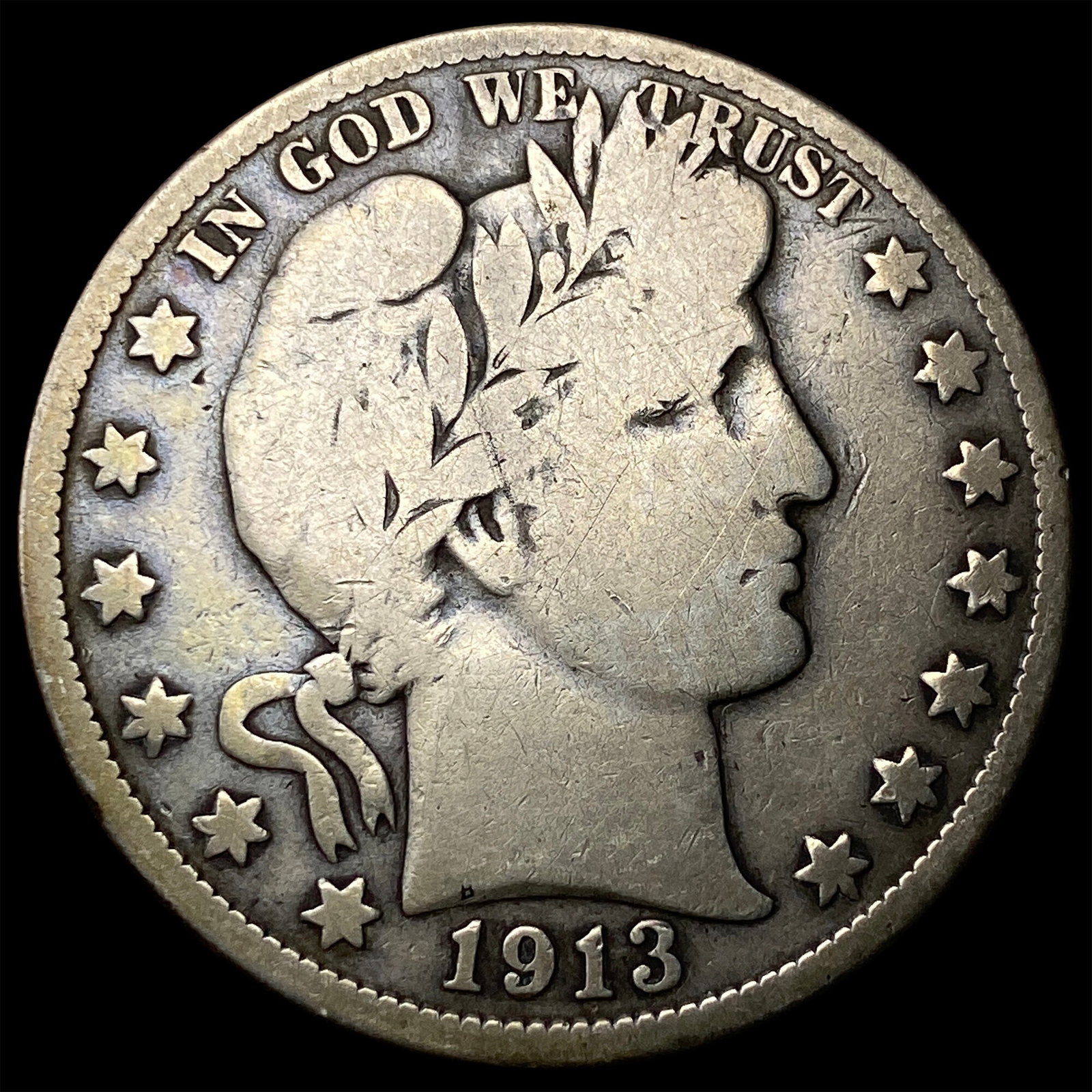 1913 Silver Barber Half Dollar NICELY CIRCULATED (1 of 2)