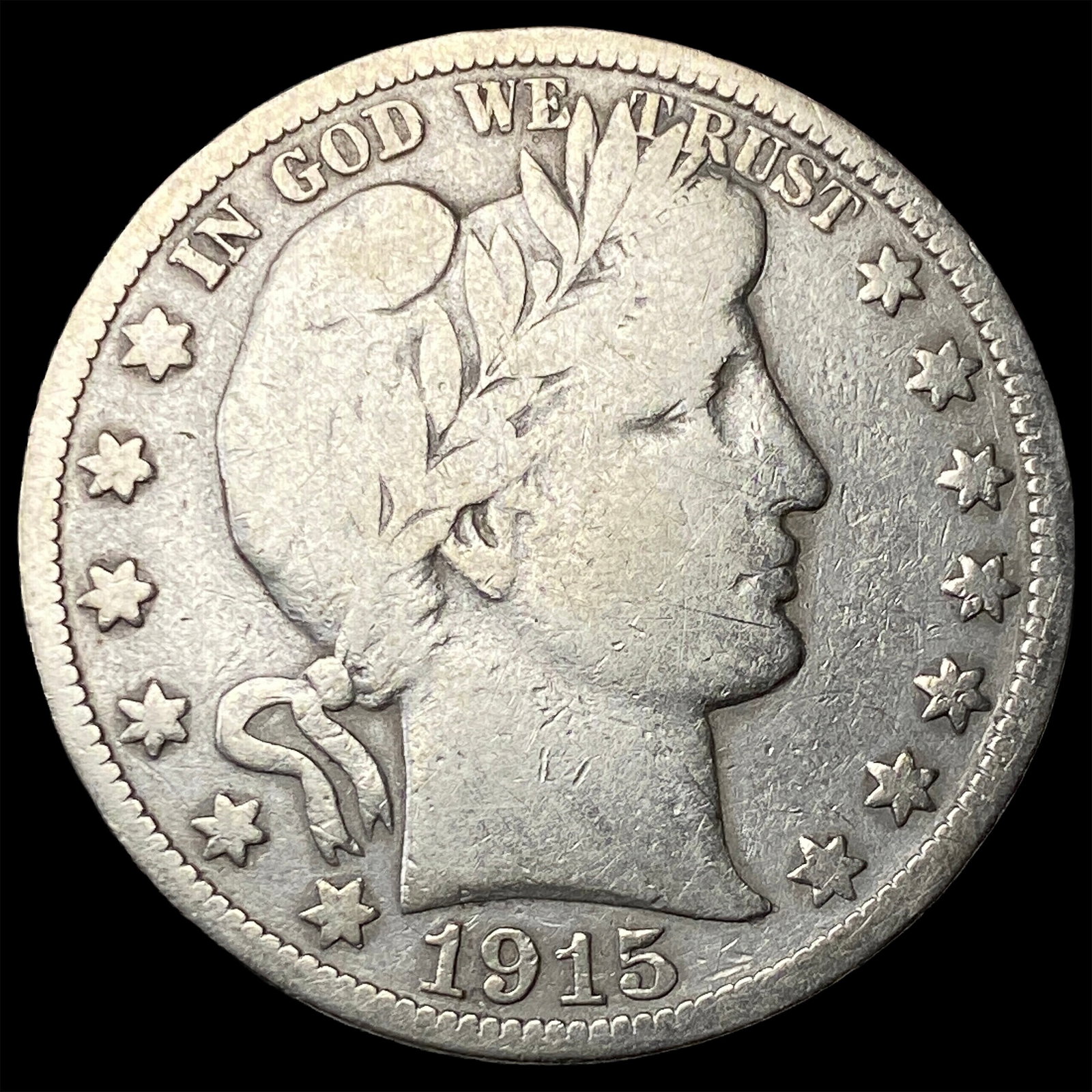 1915-S Silver Barber Half Dollar NICELY CIRCULATED (1 of 2)