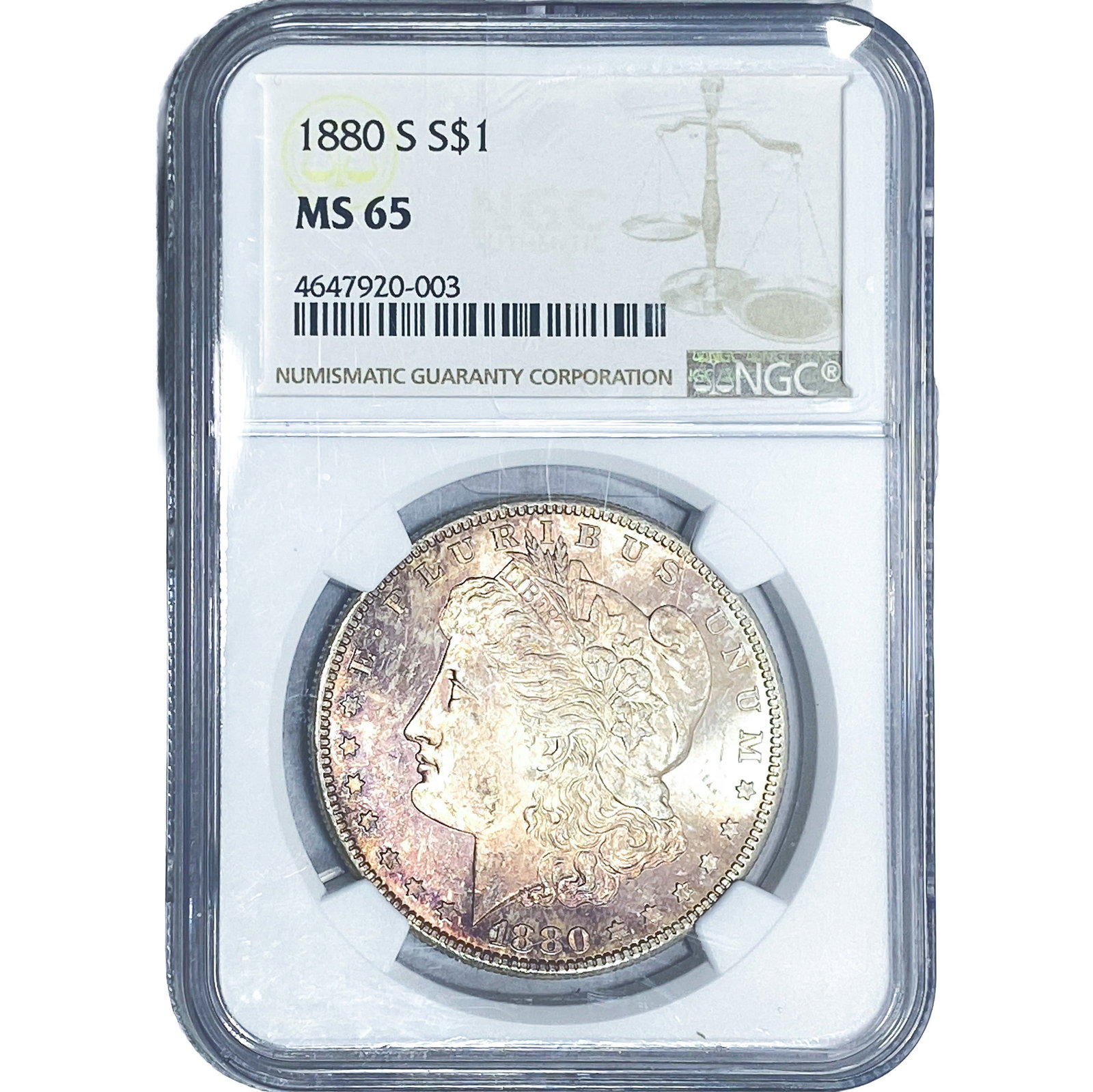 1880-S Morgan Silver Dollar NGC MS65: 1880-S Morgan Silver Dollar NGC MS65