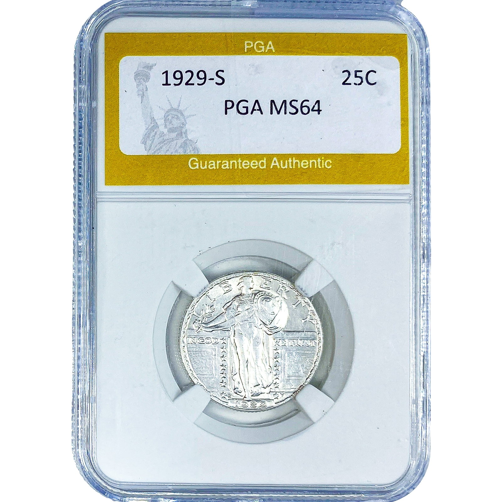 1929-S Standing Liberty Quarter PGA MS64: 1929-S Standing Liberty Quarter PGA MS64