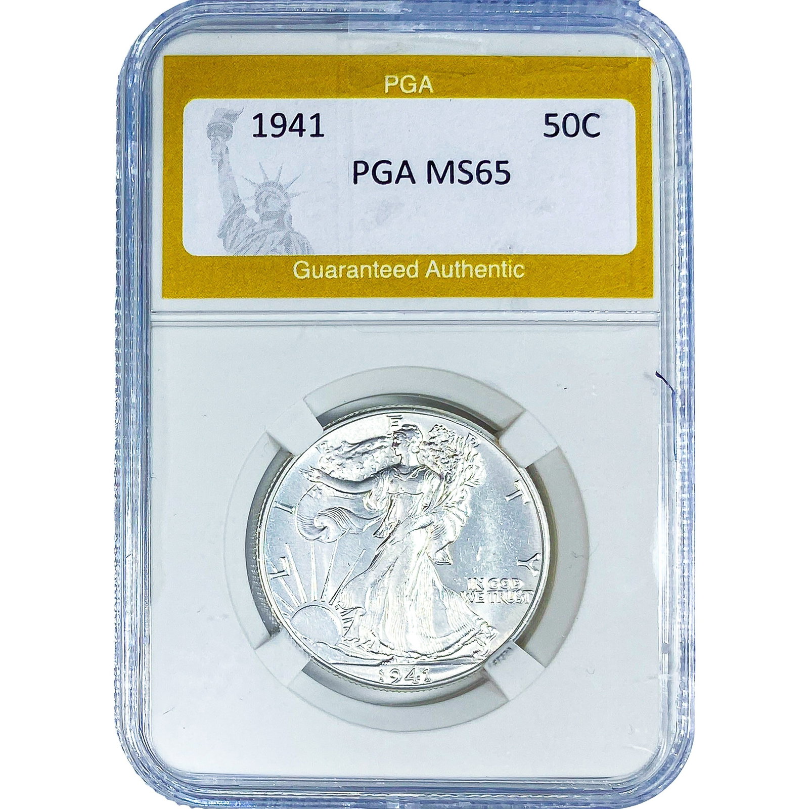 1941 Walking Liberty Half Dollar PGA MS65: 1941 Walking Liberty Half Dollar PGA MS65
