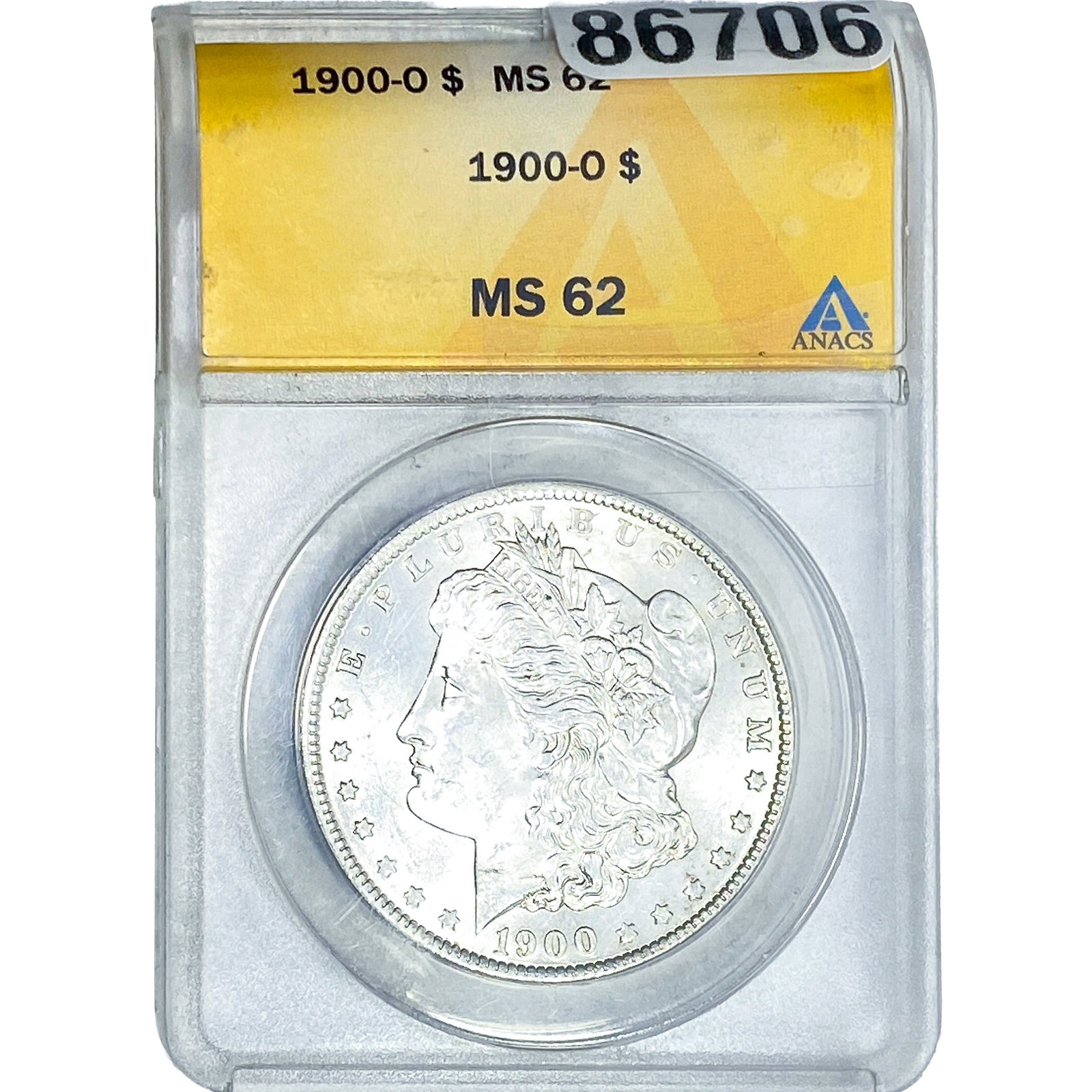 1900-O Morgan Silver Dollar ANACS MS62: 1900-O Morgan Silver Dollar ANACS MS62